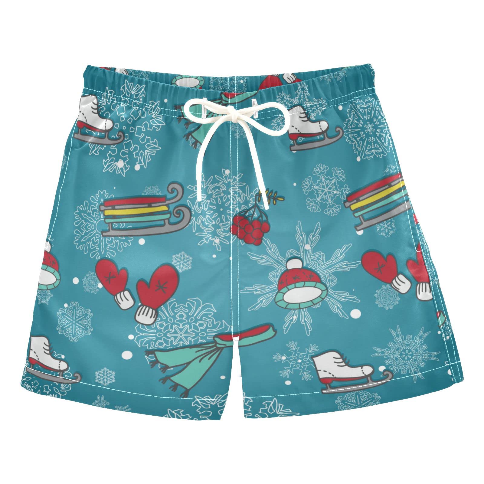 AMICHIC Boys Winter Sports & Beach Essentials - Skates, Sleds, Mittens, Swim Trunks & Board Shorts for Snow Play & Hawaii Surfing