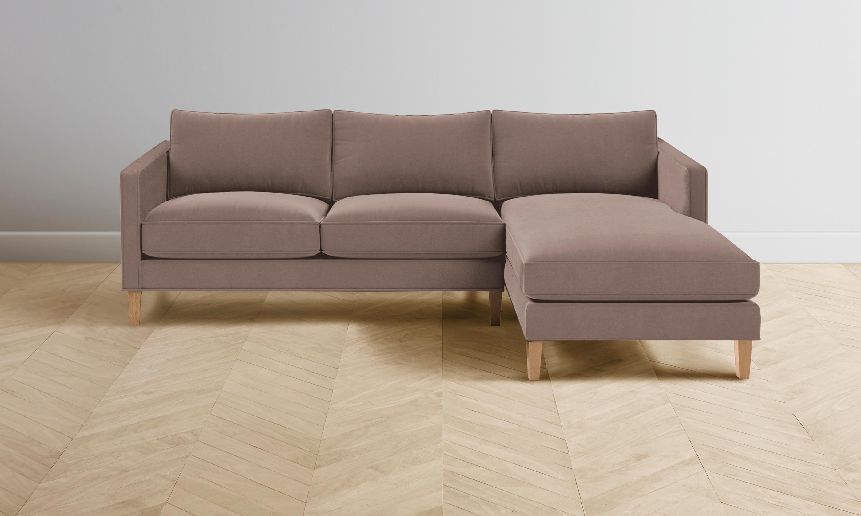 Crosby Sectional Sofa with Mohair Upholstery in Peony Pink - Perfect for Living Room, Lounge, and Cozy Home Decor