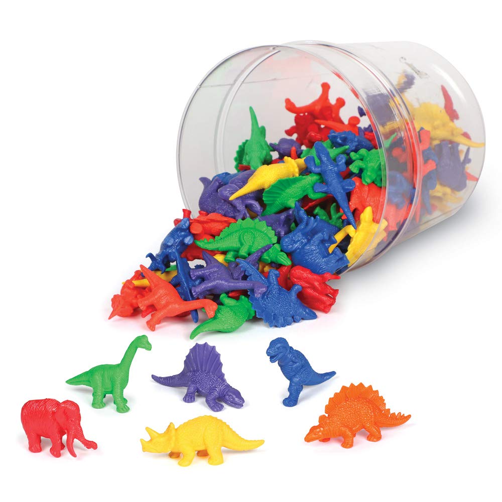 Learning Resources Mini-Dino Counters - 108 Piece Dinosaur Toy Set for Toddlers Ages 3+, Educational Counting Dinosaurs with 6 Colors & 6 Species, Perfect for Preschool Math Activities, Sensory Play & Imaginative Dino Adventures