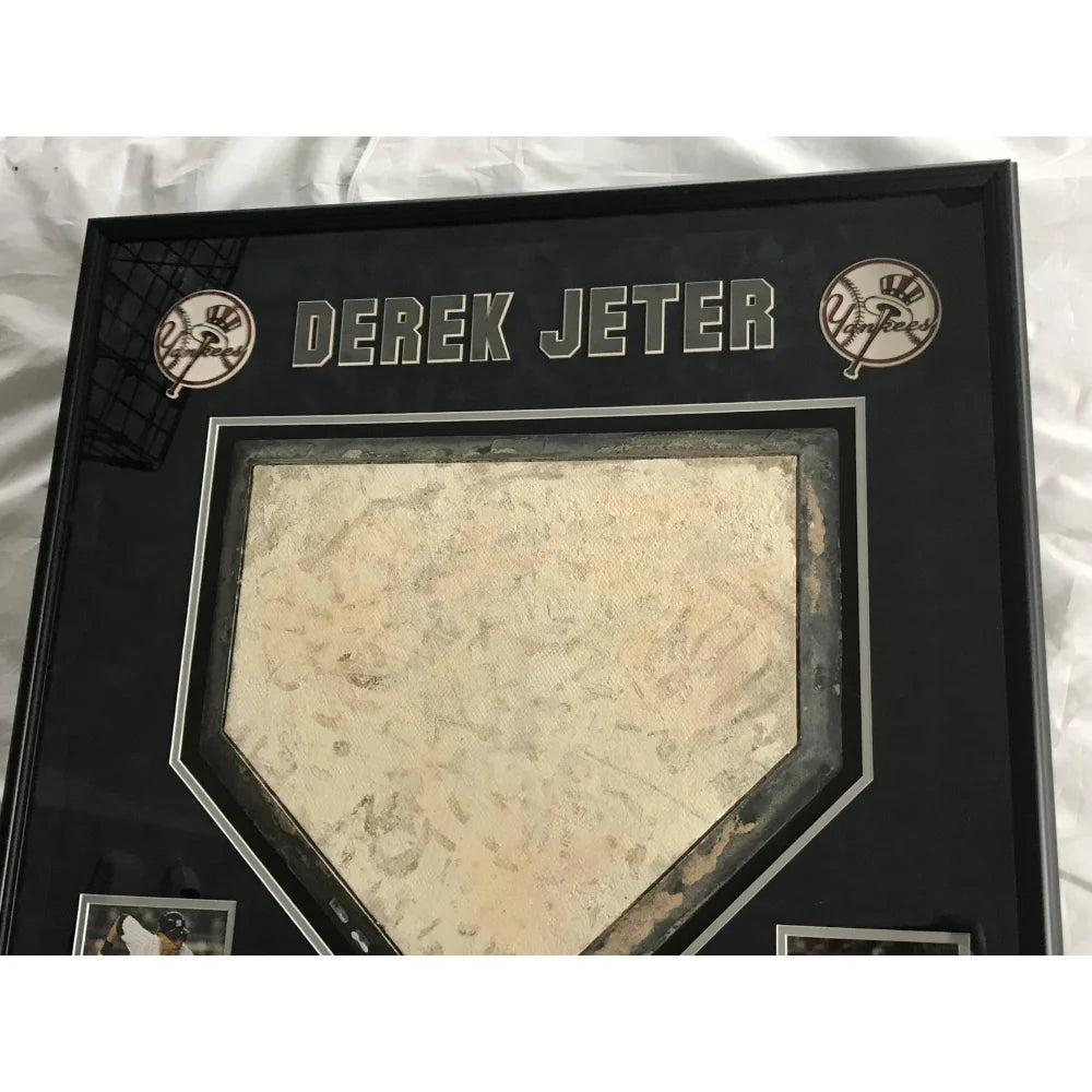 Derek Jeter Final Season Game Used Authentic Home Plate Framed Memorabilia with NY Yankees Steiner MLB COA - Perfect for Yankees Fans, Sports Collectors, and Man Cave Decor