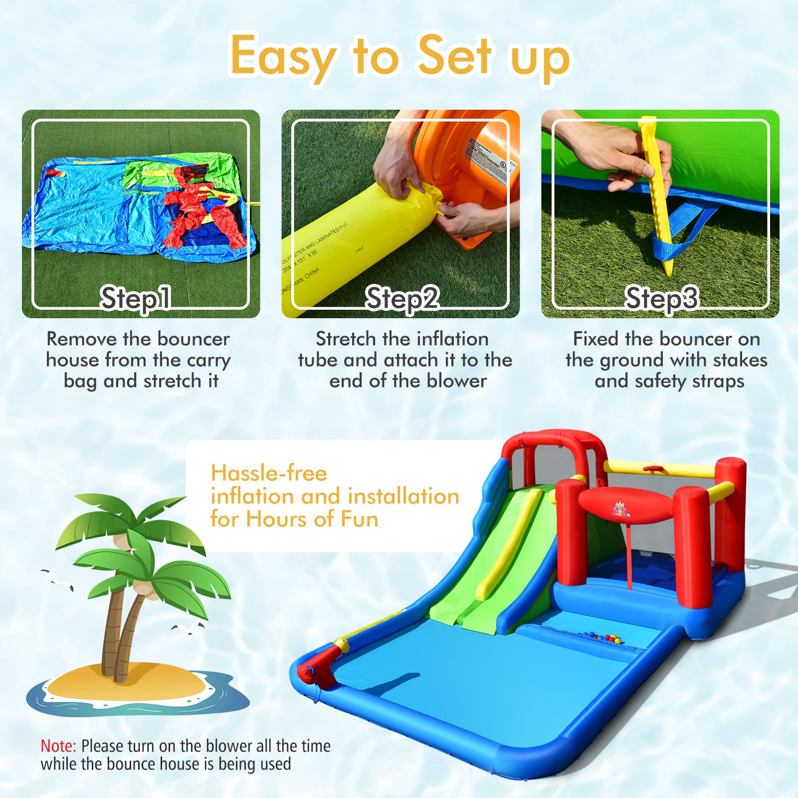 **BOUNTECH Inflatable Water Slide for Kids & Adults - Mega Water Bounce House with 2 Slides, Ball Pit, Splash Pool - Wet & Dry Outdoor Play - Perfect for Backyard Parties, Summer Fun, and Birthday Gifts**    *(Ideal for backyard gatherings, summer celebrations, kids' birthday parties, and family outdoor entertainment!)*