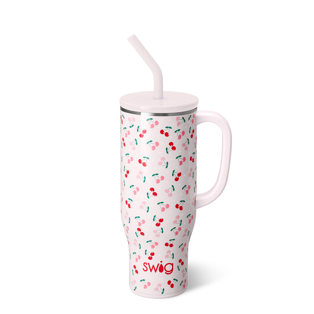 30oz Cherry Pie Mega Mug - Large Insulated Coffee Cup for Hot & Cold Drinks - Perfect for Home, Office, Camping & Gifts