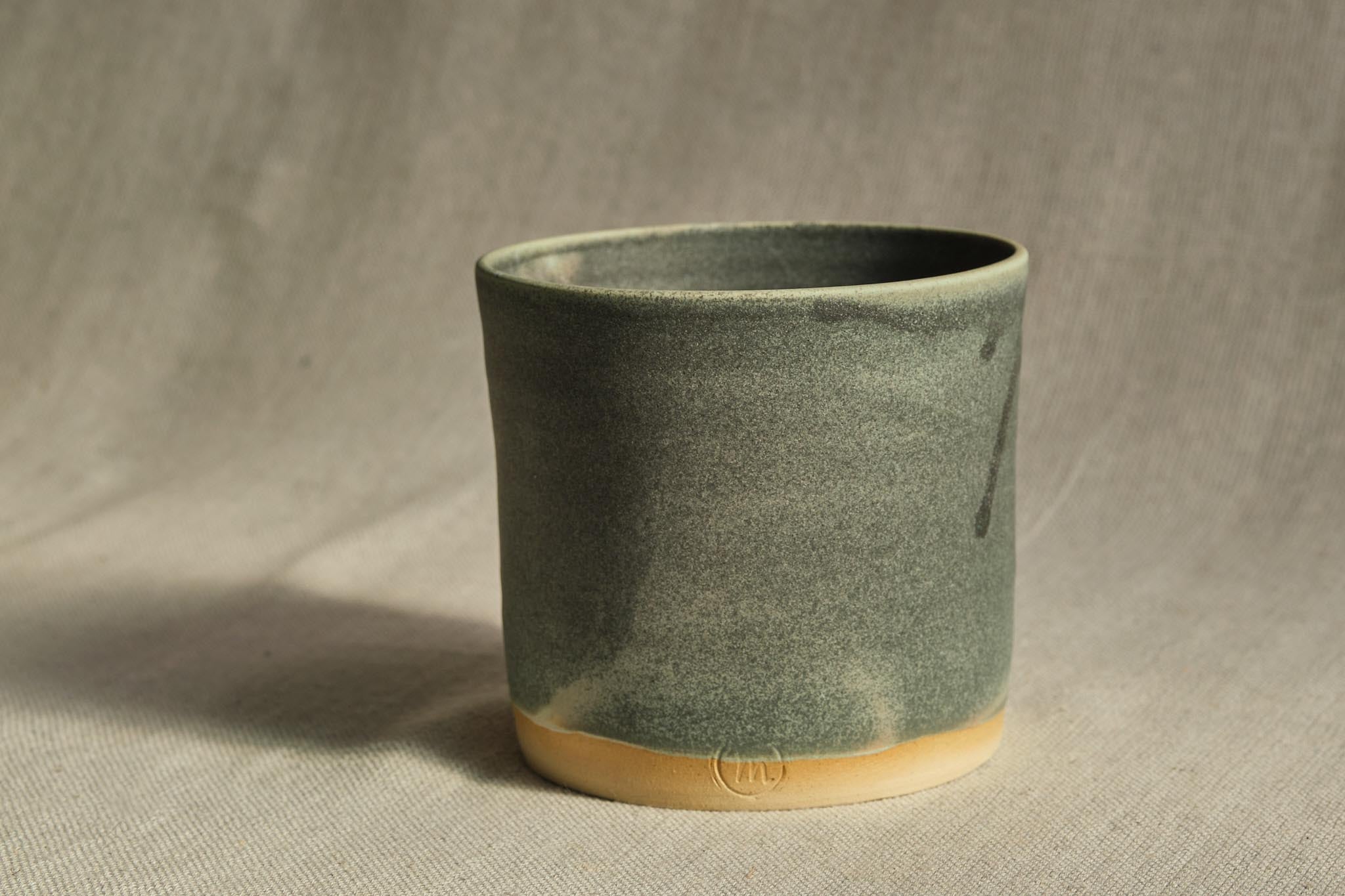 Handmade Ceramic Pot with Blue & Grey Matte Glaze - 14cm & 17cm Diameter - Perfect for Home Decor, Planters & Gift Giving