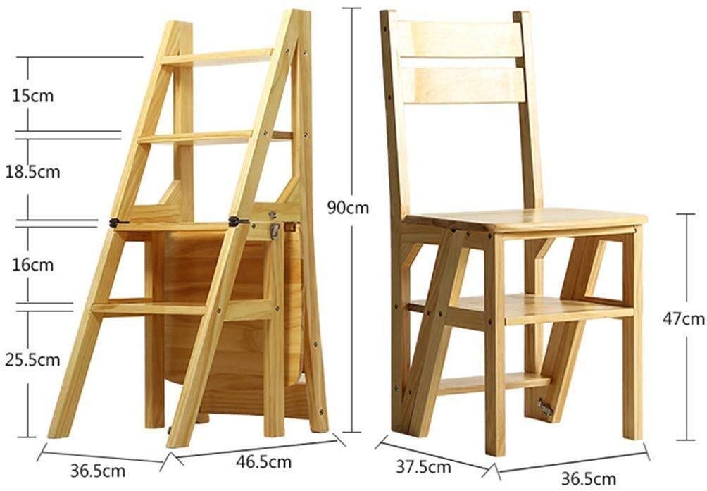 4-Step Folding Wooden Stool - Foldable Step Ladder Chair for Kitchen, Indoor Use, Multifunctional Flower Stand & Shoe Bench (Brown) - Perfect for Home, Office, and Small Spaces