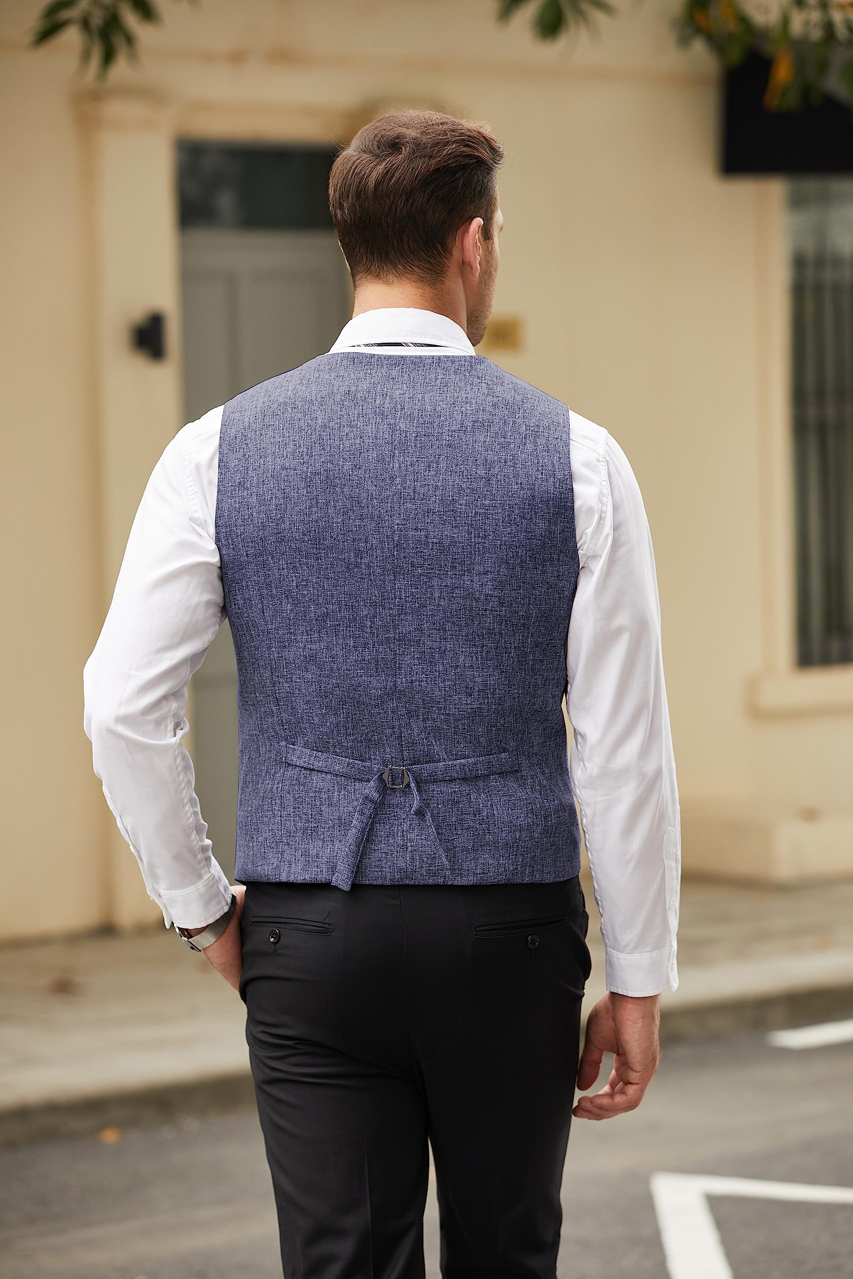 COOFANDY Men's Slim Fit Casual Business Vest - Lightweight Waistcoat for Office & Formal Wear | Perfect for Weddings, Business Meetings & Smart Casual Outfits
