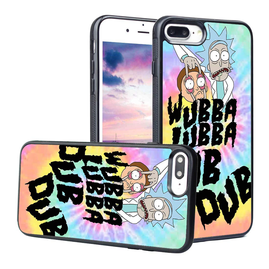 LEALIN Cute Rick and Morty Anti-Slip TPU Phone Case for iPhone 7 Plus/8 Plus - Shockproof Protective Cover for Teens, Kids, Girls & Boys - Perfect for School, Travel, and Everyday Use