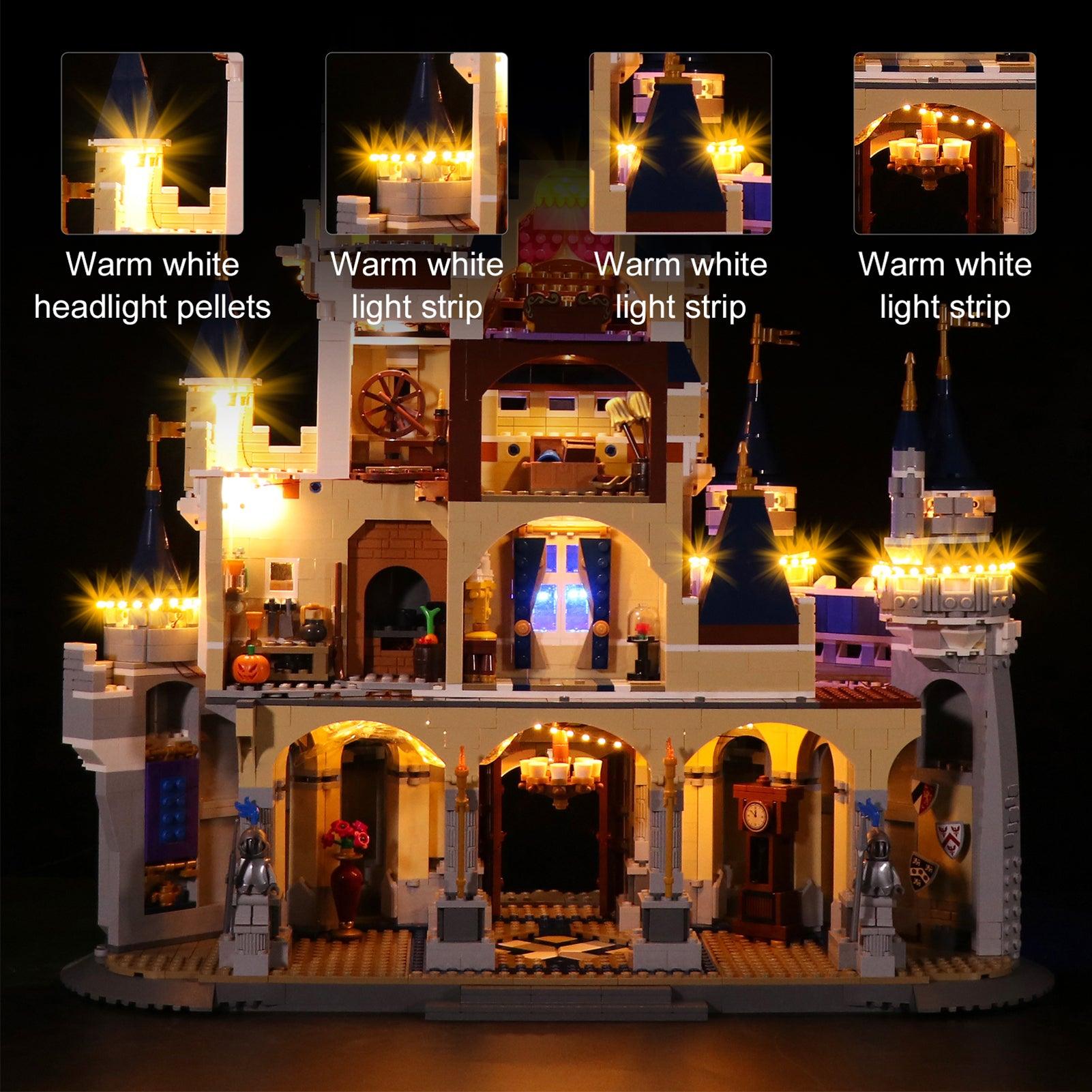 LEGO Disney Castle 71040 Light Kit - LED Lighting Set for LEGO Disney Princess Castle Building Blocks - Perfect for Display & Nighttime Decor