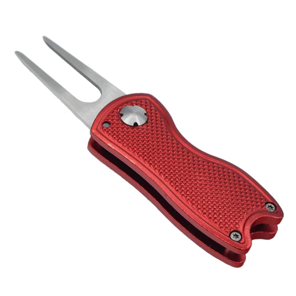 Premium Golf Divot Repair Tool with Pop-up Button & Magnetic Ball Marker | Lightweight & Portable Mini Pitch Mark Fixer | Ideal for Professional Golfers & Practice Sessions | Perfect for Greens, Tournaments & Golf Course Maintenance