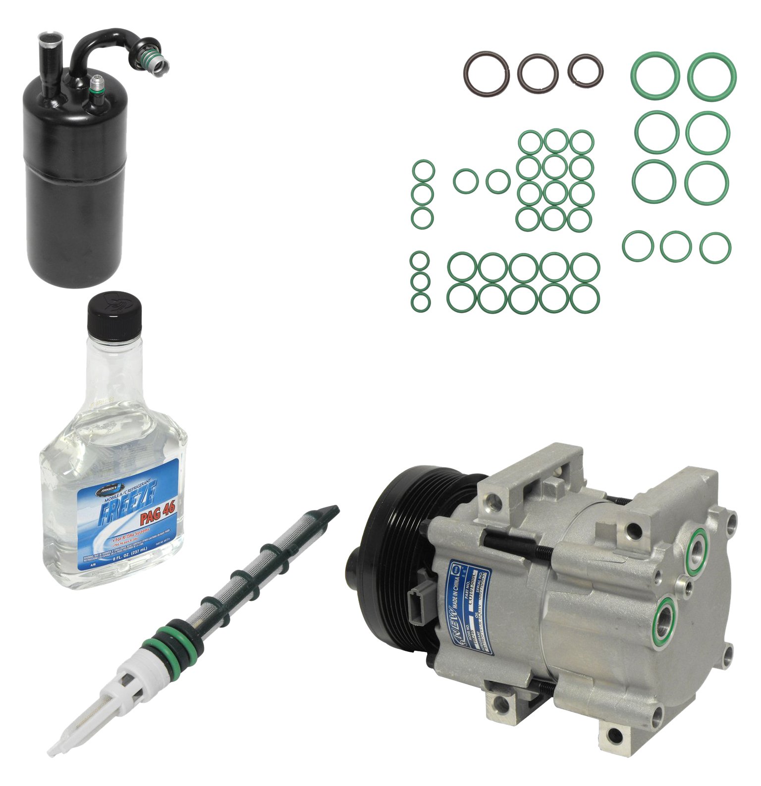 Universal KT 1418 Air Conditioner Compressor Kit - Complete A/C Component Replacement Set for Cars, Trucks & SUVs - Perfect for AC System Repair & Maintenance