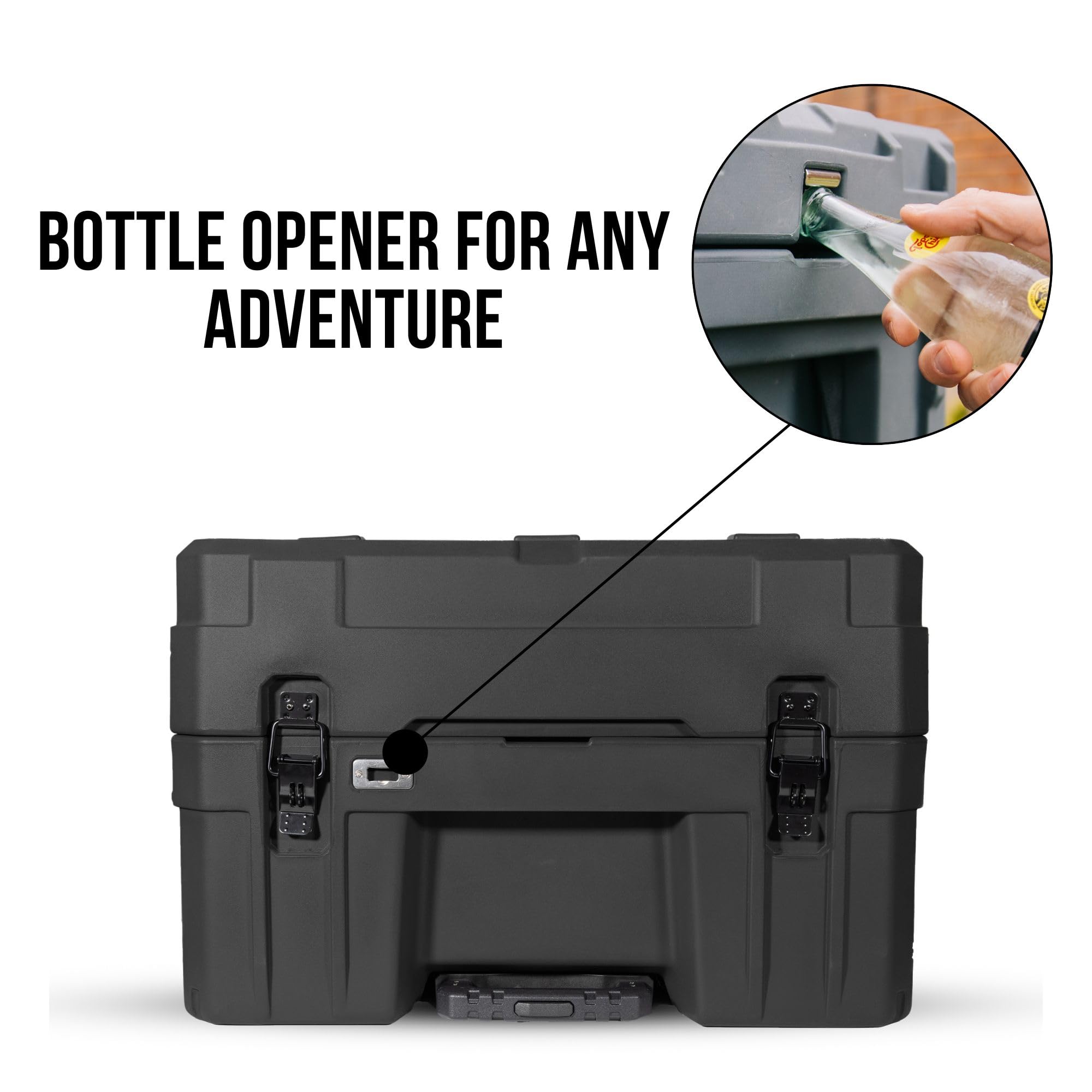 Roam Rolling Rugged Case - 132L Lockable LLDPE Shell Storage Box for Truck Bed, Rooftop Cargo & Camping Gear | Waterproof Overlanding Organizer for Outdoor Adventures, Road Trips & Off-Road Travel (Black)