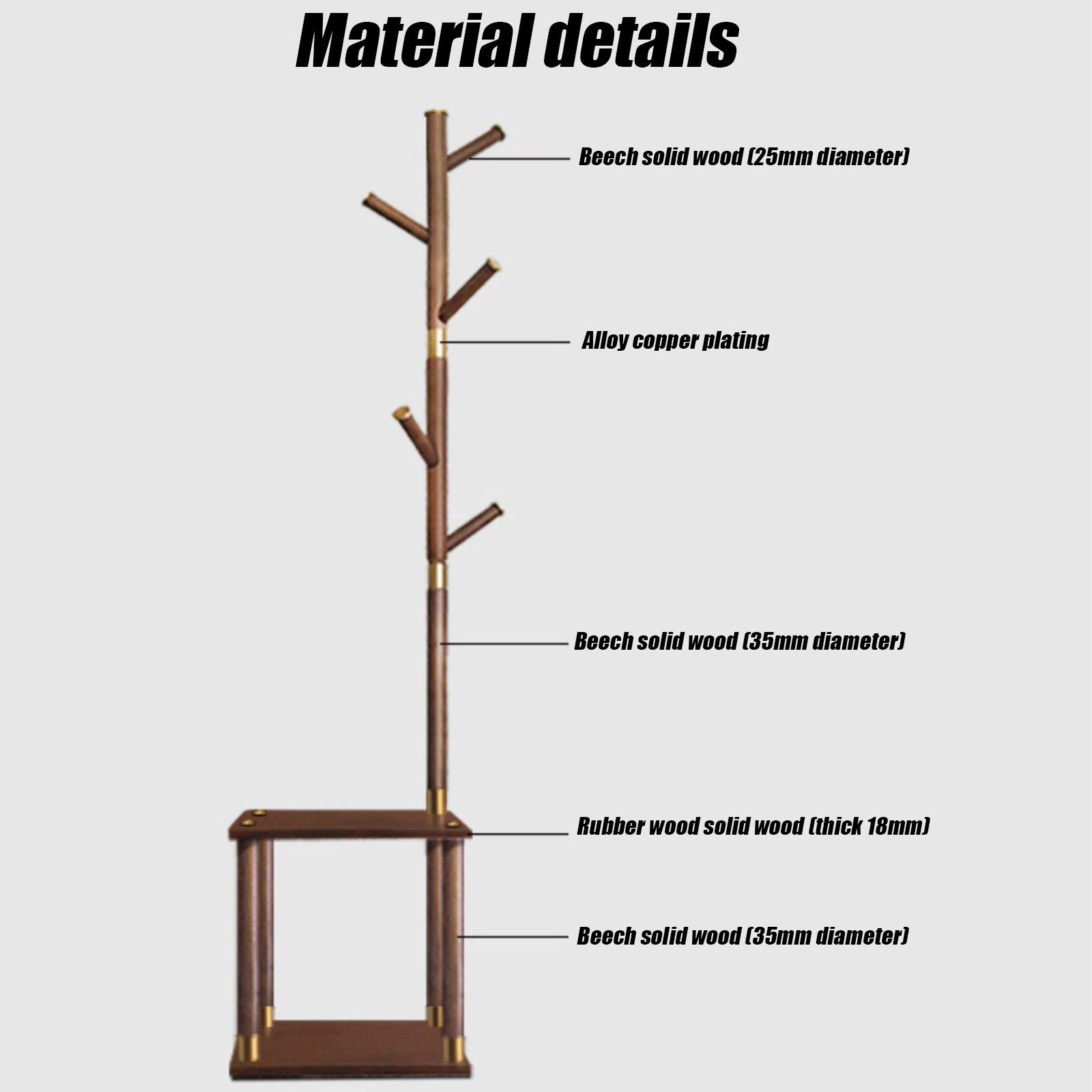 Premium Solid Wood Coat Rack - Multifunctional Bedside Hanger & Shoe Changing Stool - Durable & Stylish Floor Standing Clothes Organizer for Bedroom, Entryway, and Closet Storage
