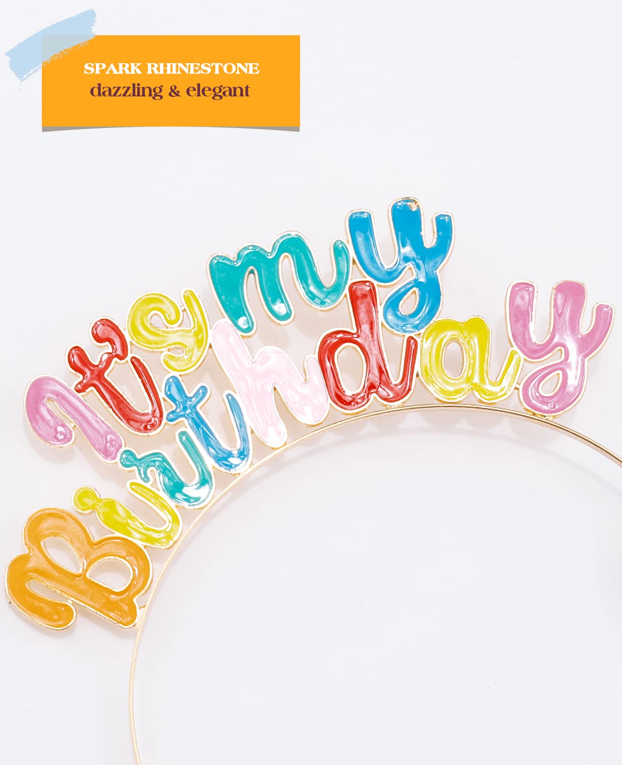 Girls Birthday Crown Set - Cute Birthday Tiara & Sash for Women, Sparkly Birthday Headband Decorations - Perfect Birthday Party Gifts for Women, Girls, Princess Theme Celebrations