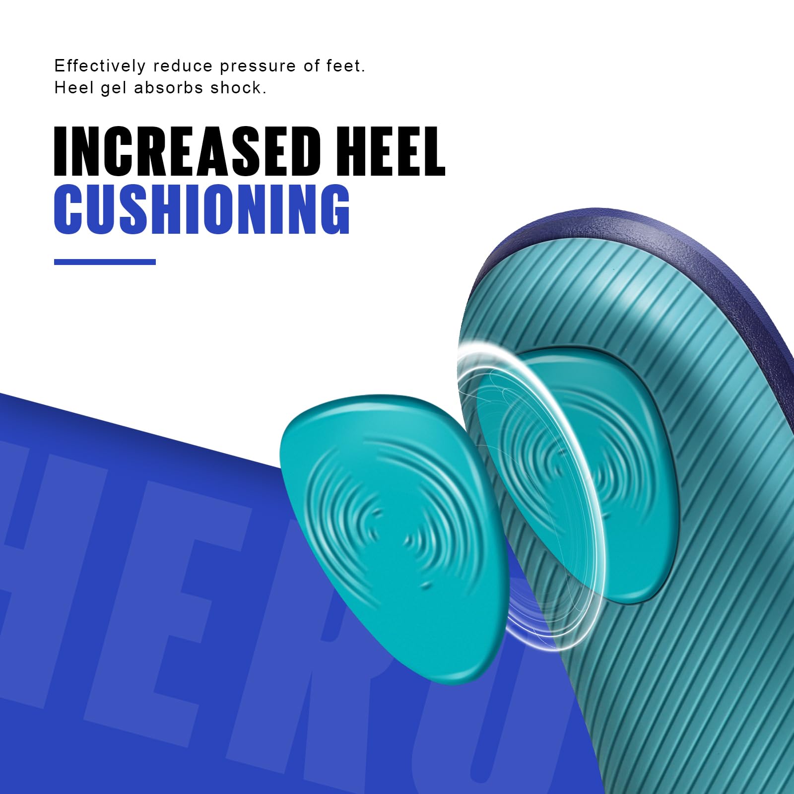 WALKHERO Medium Arch Support Insoles for Plantar Fasciitis Relief - Orthotic Shoe Inserts for Men & Women, Cushioned Foot Pain Relief & Shock Absorption (Blue, Men's Size 7-7.5) - Perfect for Running, Walking & Standing All Day
