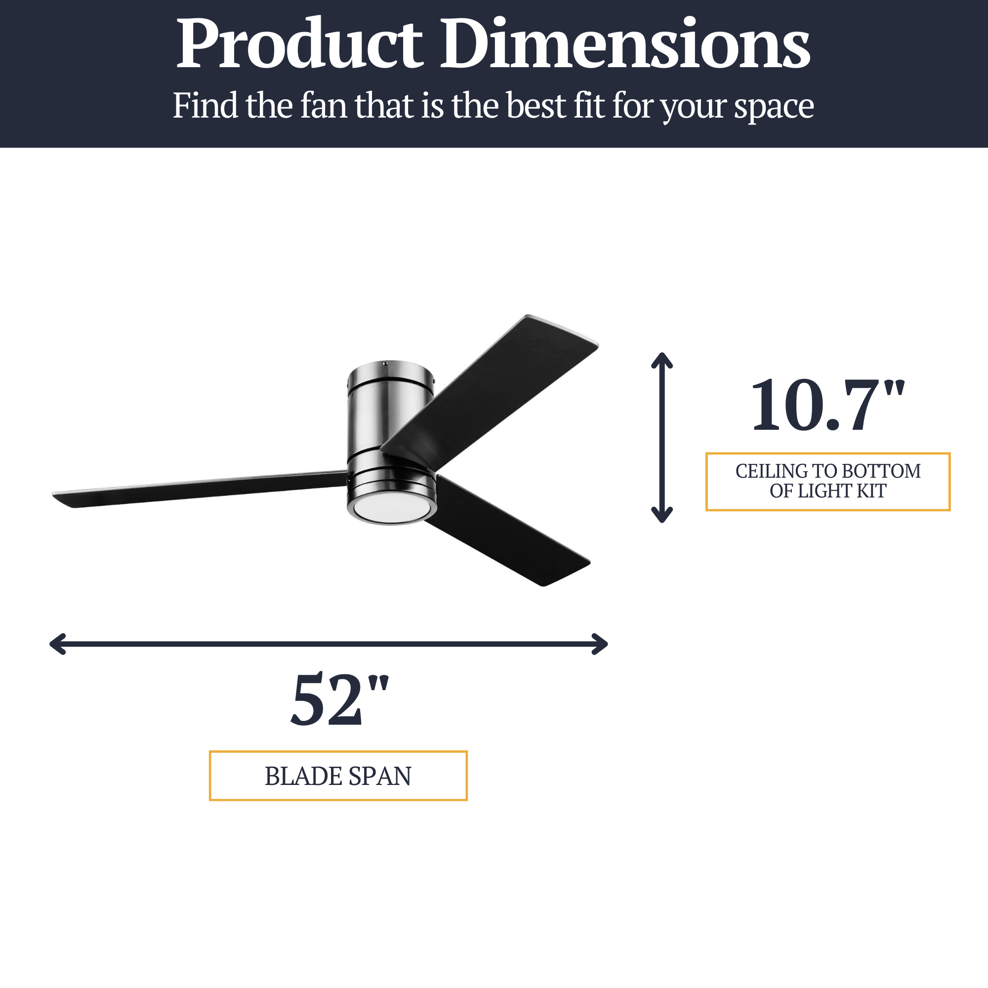 52 Inch Espy Ceiling Fan with Remote Control in Gun Metal Finish - Perfect for Living Room, Bedroom, and Office Cooling