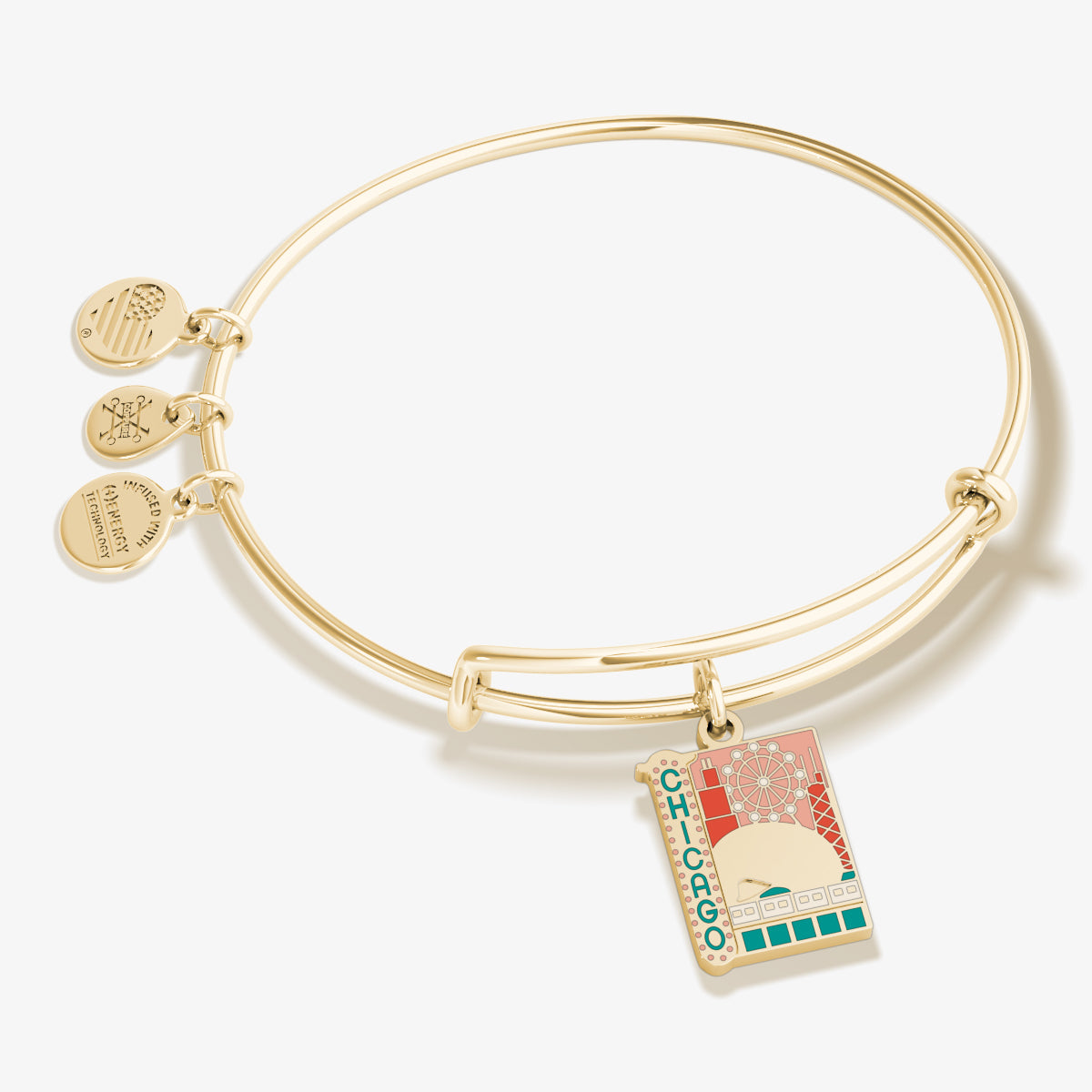 Chicago Charm Bangle Bracelet for Women - Vintage Style Adjustable Cuff Bracelet - Perfect for Casual Wear, Date Night & Gift Giving