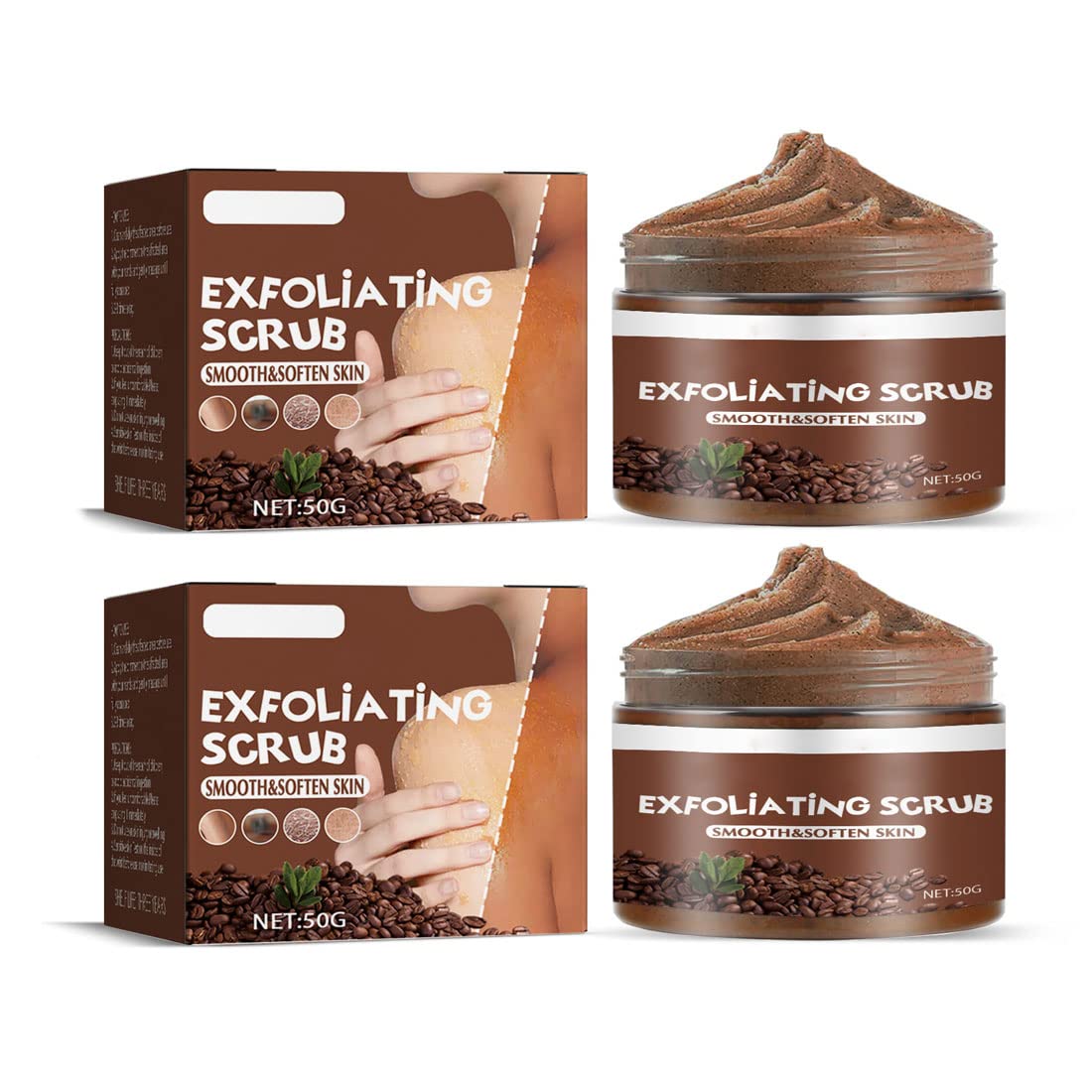 Blusoms Coffee Body Scrub - Exfoliating & Brightening Skin Treatment with Coffee for Smooth & Glowing Skin - Perfect for Legs, Arms & Full Body Care - 50g