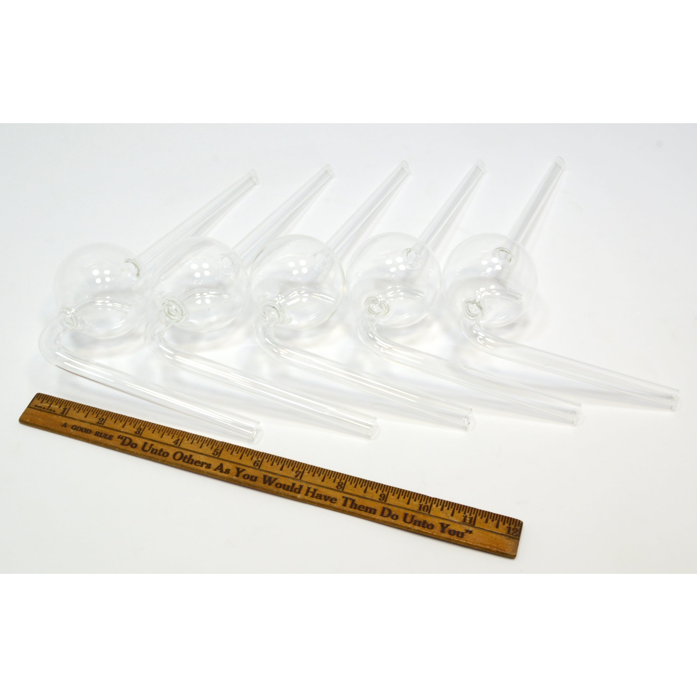 Premium Used Glass Lab Equipment - Lot of 5 Kjeldahl Bulb Connectors for Distillation | Perfect for Chemistry Labs & Scientific Research