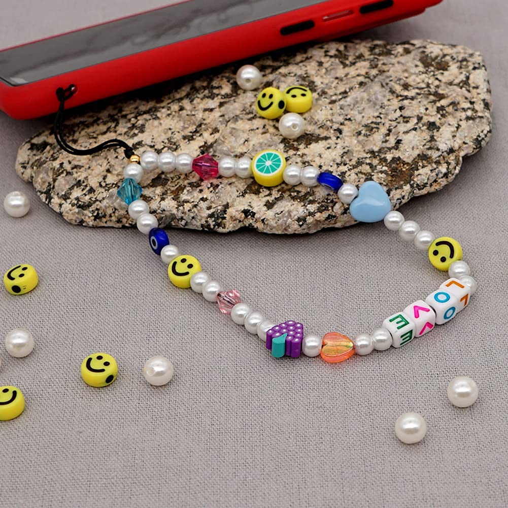 Beaded Phone Lanyard Wrist Strap for Women & Girls - Stylish Beaded Phone Charm Decor - 19