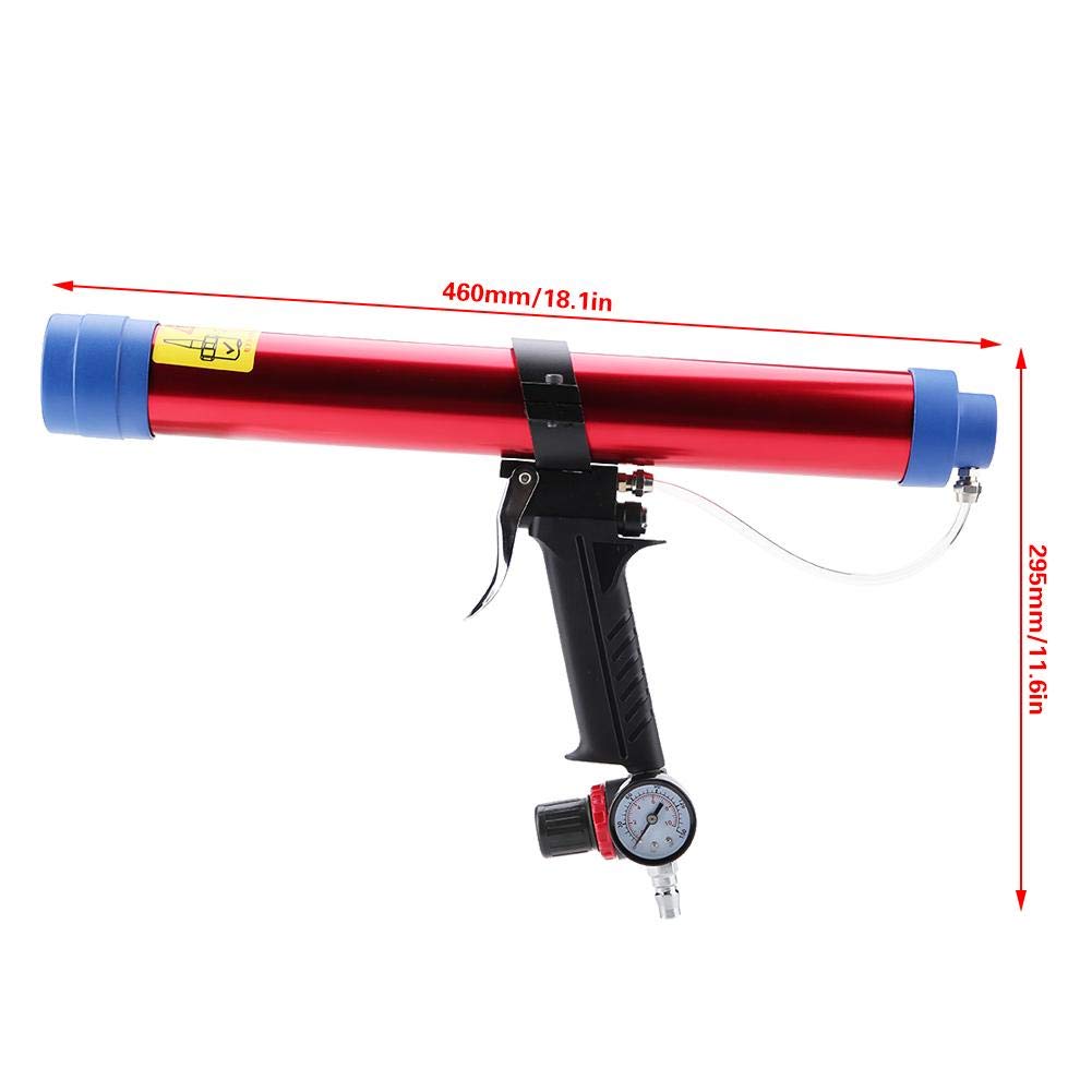 Pneumatic Glass Glue Sealant Gun Kit - 300~600ML Air-Powered Caulking Gun for Windows, Doors & Glass Repair - Professional Sealant Applicator for Construction & DIY Projects
