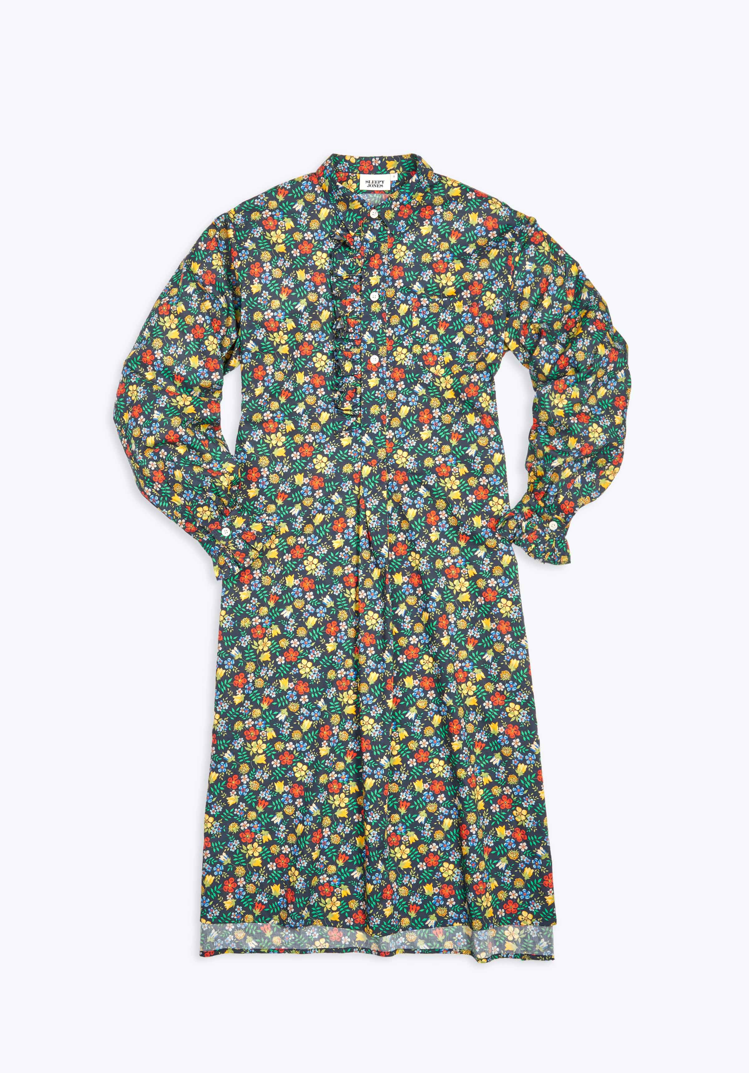 Liberty Edenham Floral Navy Cornett Gown - Elegant Floral Print Maxi Dress for Women | Perfect for Weddings, Parties & Special Occasions