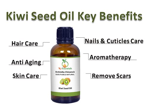 100% Pure Cold Pressed Kiwi Seed Oil (Actinidia Chinensis) - 10ml Natural Carrier Oil for Skin & Hair Care - Hydrating Facial Serum, Anti-Aging Moisturizer, DIY Cosmetic Ingredient