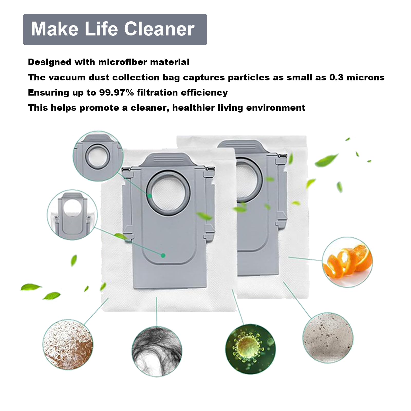 22 Pack Dust Bags for Roborock S8+/S8 Pro Ultra/S7 MaxV Ultra/Q7+/Q8 Max+/Q5 Pro Robot Vacuum Cleaners | 3L Large Capacity Disposable Vacuum Bags | Perfect for Home Cleaning & Maintenance