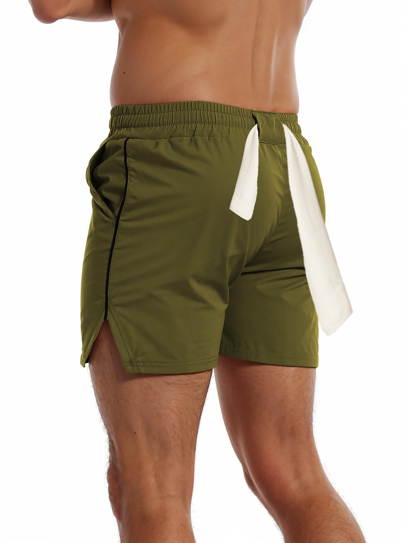 FLYFIREFLY Men's Quick Dry Workout Shorts - Lightweight Gym & Running Shorts with Towel Loop for Bodybuilding Training | Perfect for Gym, Jogging & Outdoor Sports