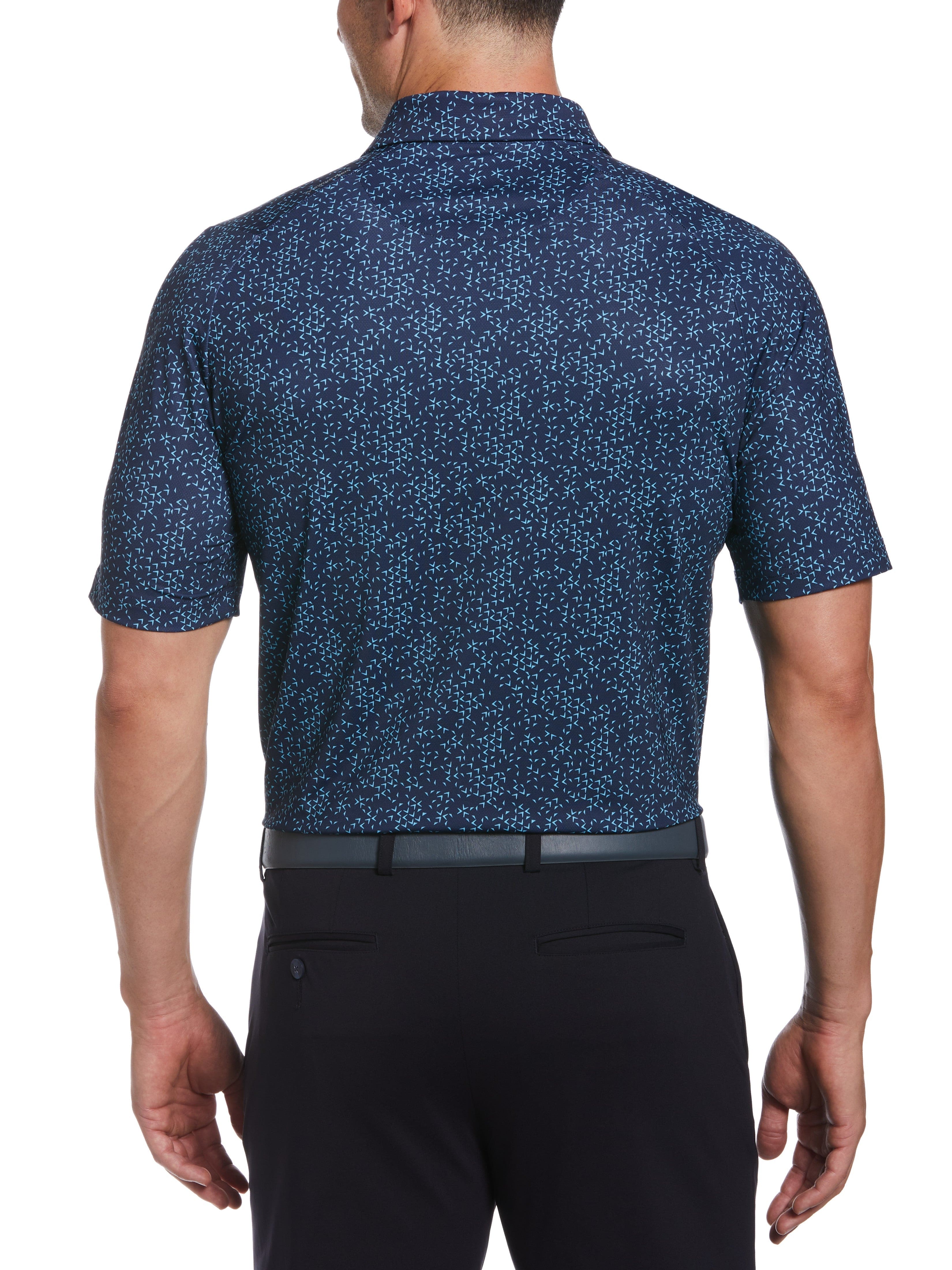 Men's Chevron Print Golf Polo Shirt - Breathable Performance Tee for Golf, Casual Wear & Outdoor Activities