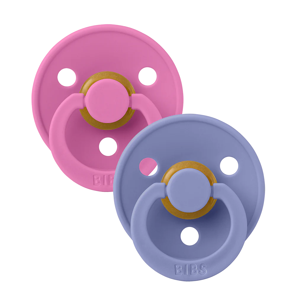 BIBS Colour Pacifier 2 Pack - BPA-Free Baby Soother for Newborns & Infants - Perfect for Daycare, Travel & Sleep Comfort