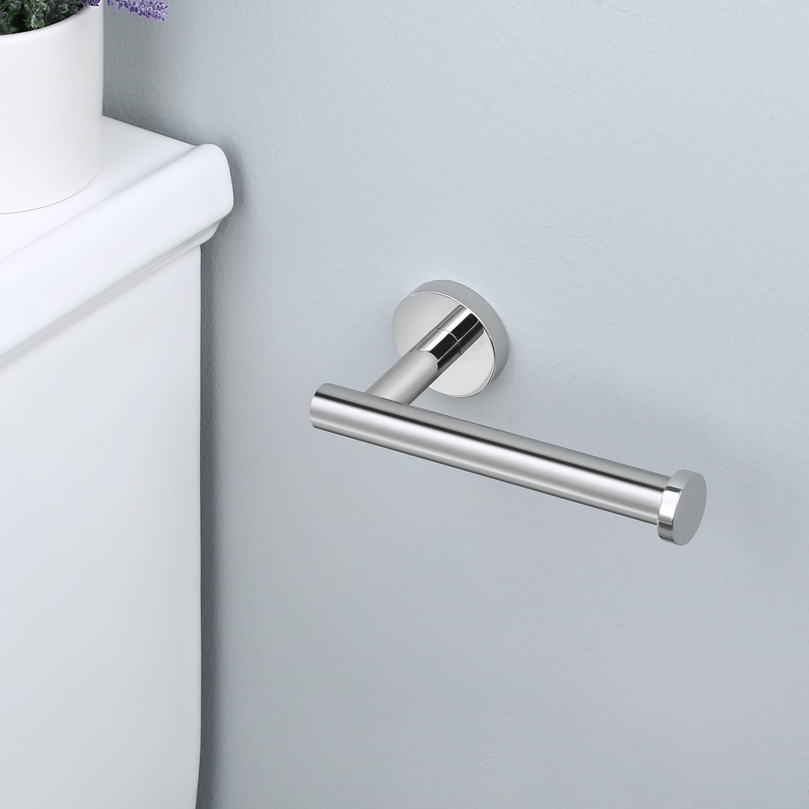KES Chrome Toilet Paper Holder - Stainless Steel Wall Mounted Bathroom Tissue Dispenser - Contemporary Style Loo Roll Holder for Home & Kitchen (Polished Steel, Model A2175S12) - Perfect for Modern Bathrooms, Powder Rooms & Kitchen Pantries