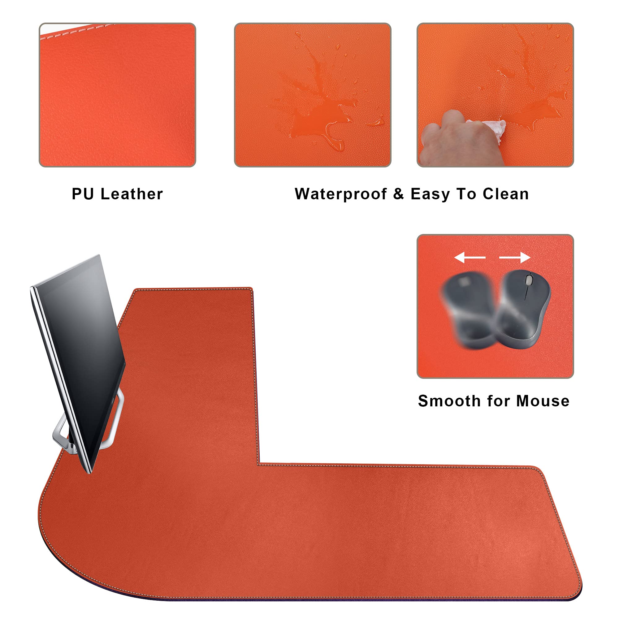 Premium L-Shaped Desk Mat - 46
