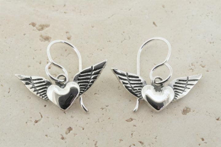 Flying Heart Drop Earrings for Women - Romantic Dangle Jewelry Gift for Valentine's Day, Anniversary & Date Night