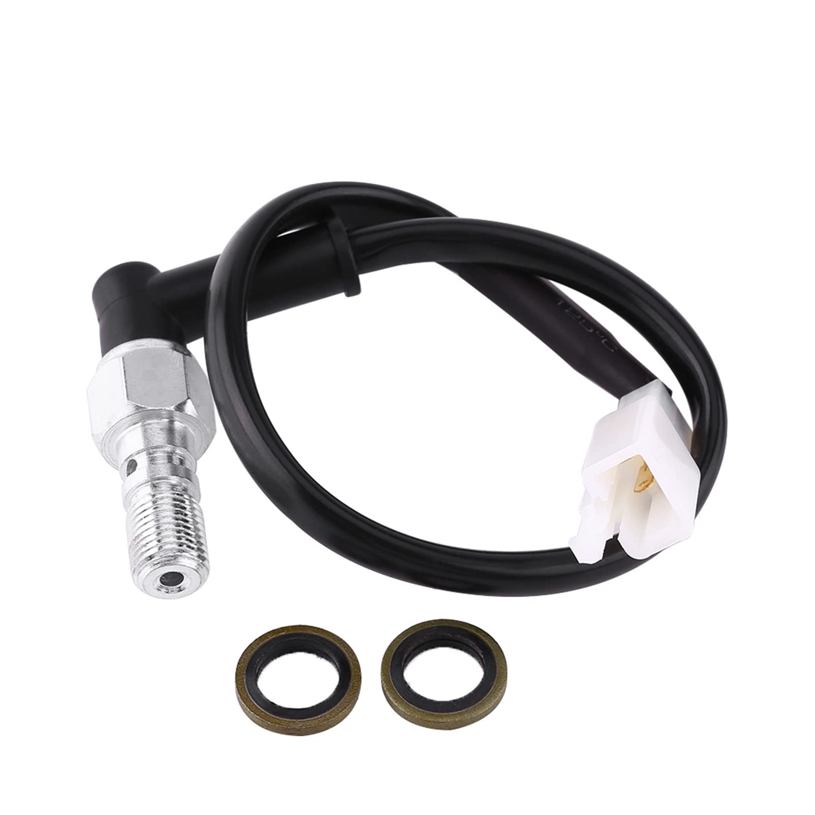Universal Motorcycle Hydraulic Brake Pressure Switch - Rear Light Hollow Bolt M10*1MM with Washer - Compatible with Most Motorcycle Tail Lights (Ideal for Street Bikes, Cruisers & Off-Road Motorcycles)