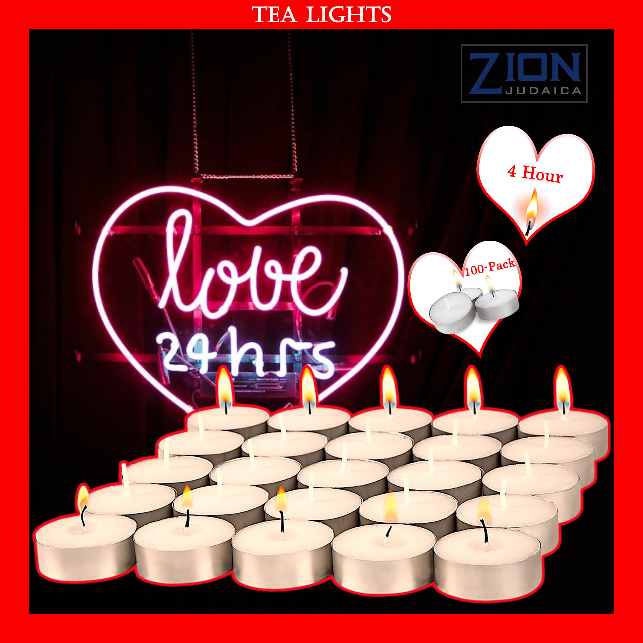 Premium Unscented Tealight Candles - 100-Pack Smokeless & Dripless Clean Burning Tea Lights for Home Décor, Religious Ceremonies, Weddings & Romantic Dinners (4-Hour Long-Lasting)