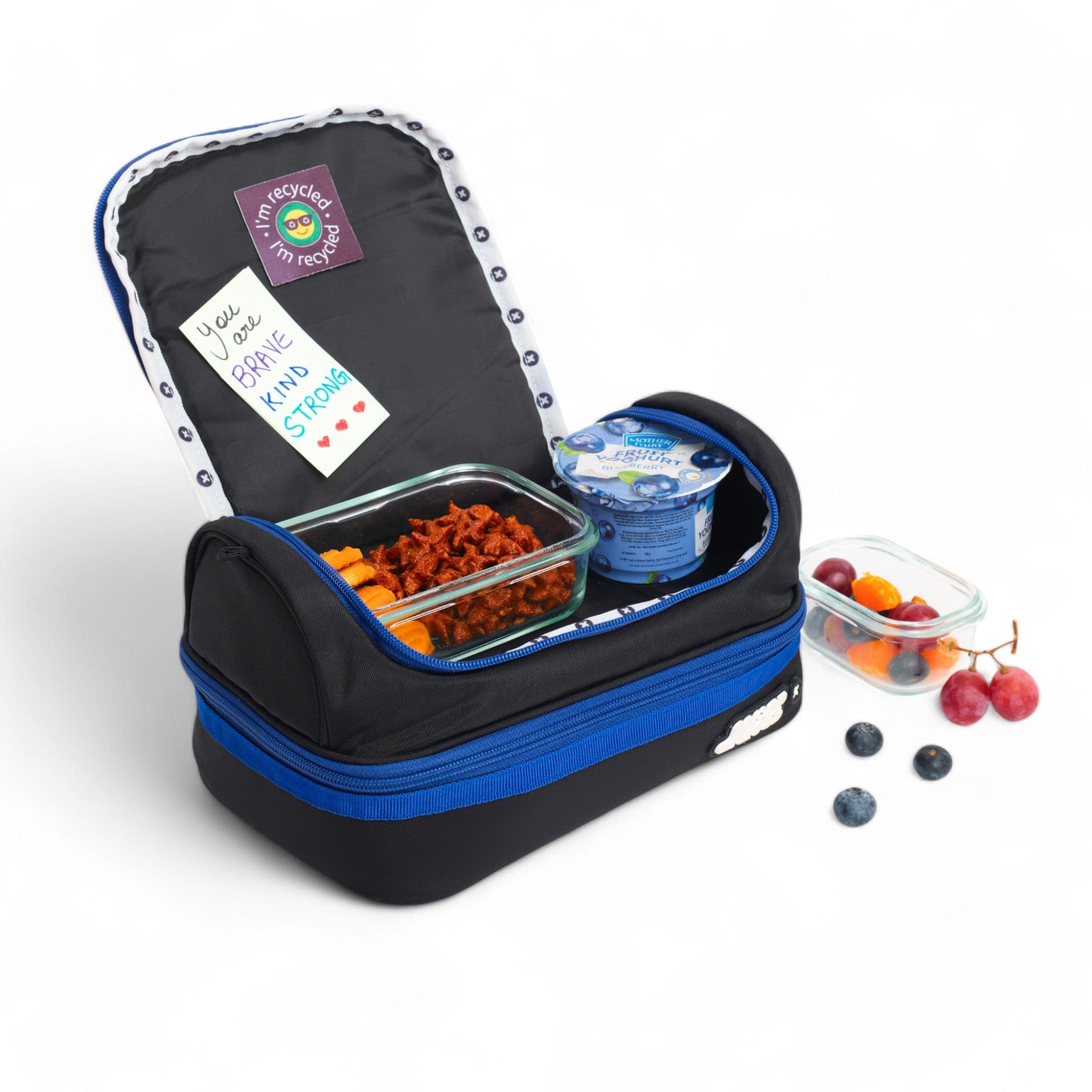 Moji Insulated Lunch Bag - Black | Leakproof & Reusable Cooler Tote for Work, School & Picnics | Perfect for Adults & Kids