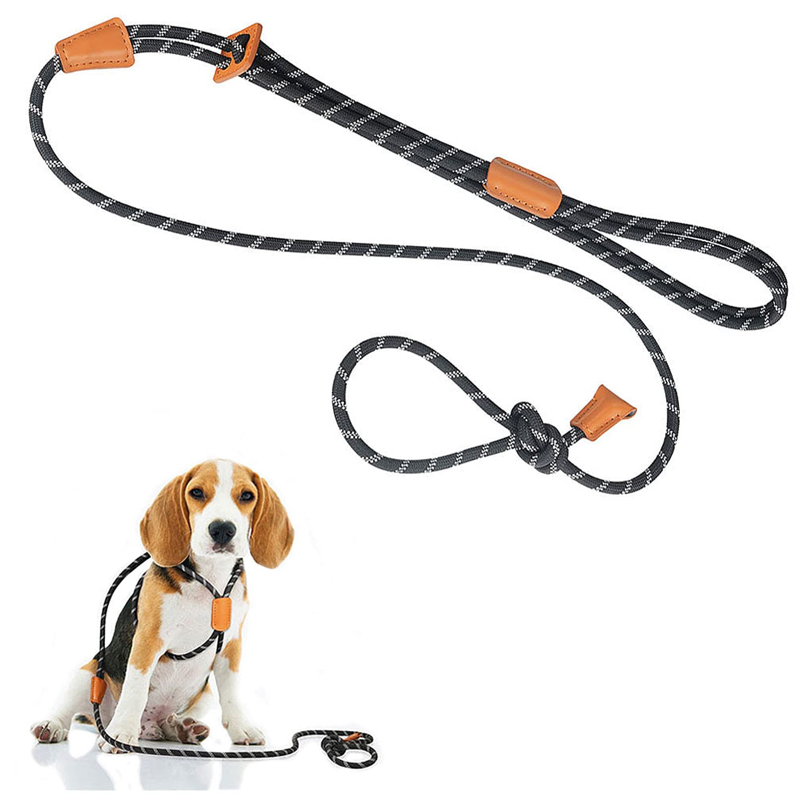 **Heavy Duty 5 ft Adjustable Nylon Dog Leash & Harness Combo with Reflective Stripe - Step-in Design for Small, Medium & Large Dogs - Perfect for Walking, Training & Outdoor Adventures**