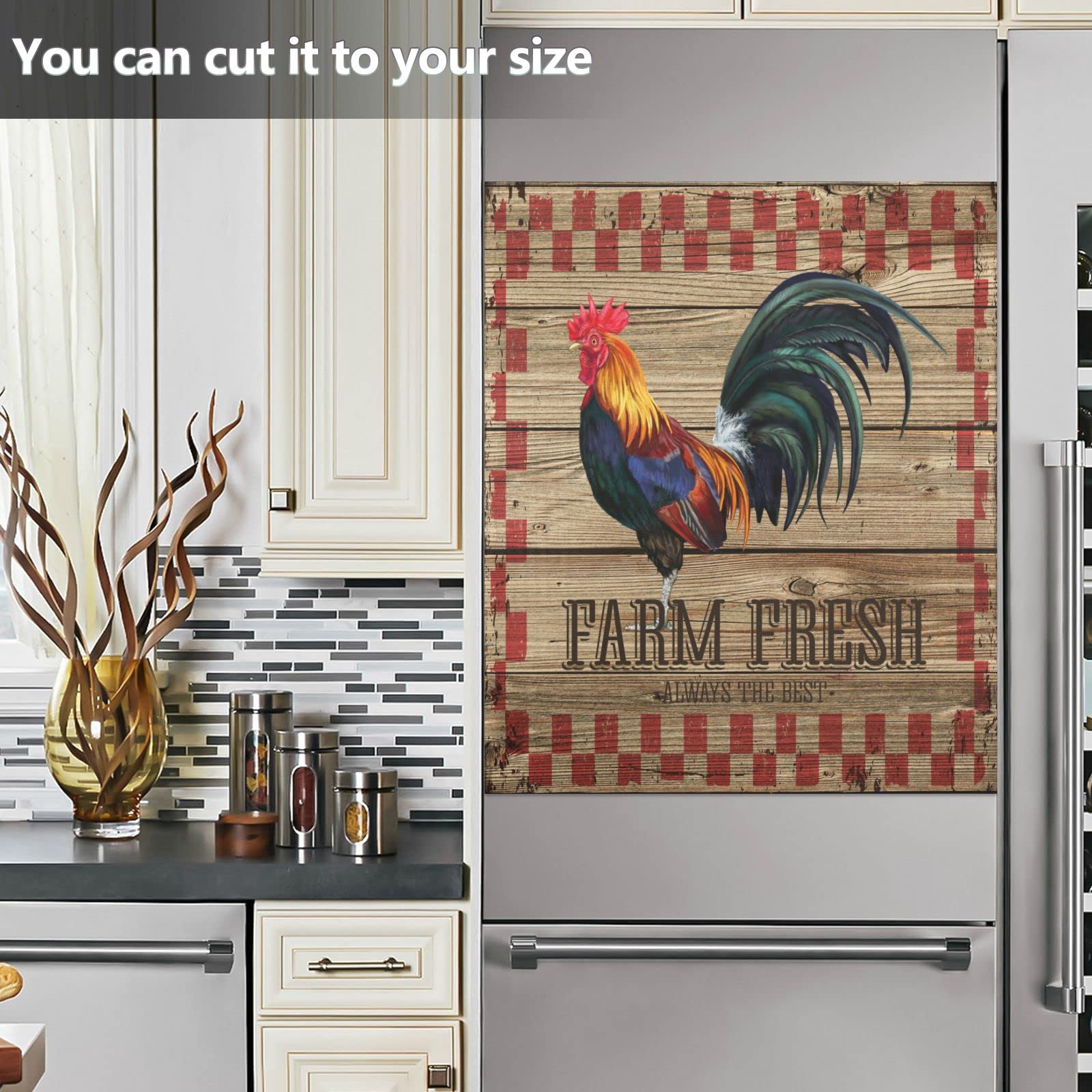 Rustic Rooster Dishwasher Magnet Cover - Reusable Magnetic Sticker for Kitchen & Thanksgiving Decor | Perfect for Dishwasher Status Indicator & Home Decor