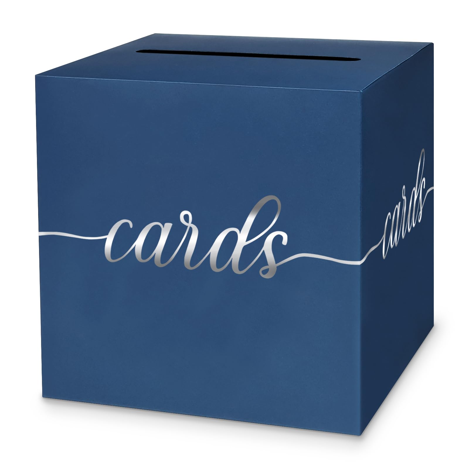 1 Pack Navy Blue and Silver Foil Gift Card Box - 8.7