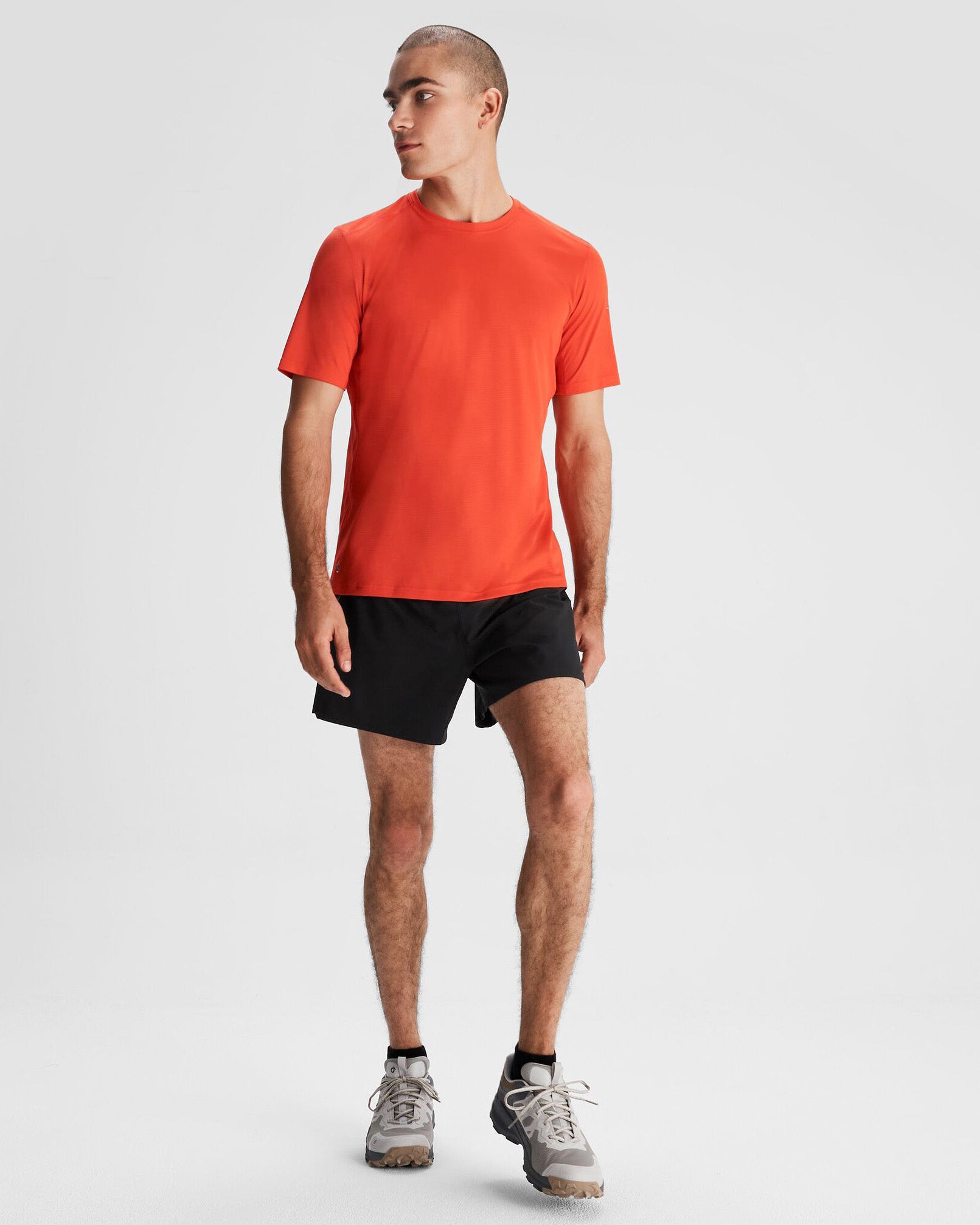 Men's Seeker T-Shirt - Comfortable Cotton Crewneck Tee in Hut Orange | Casual Wear, Street Style & Everyday Outfits