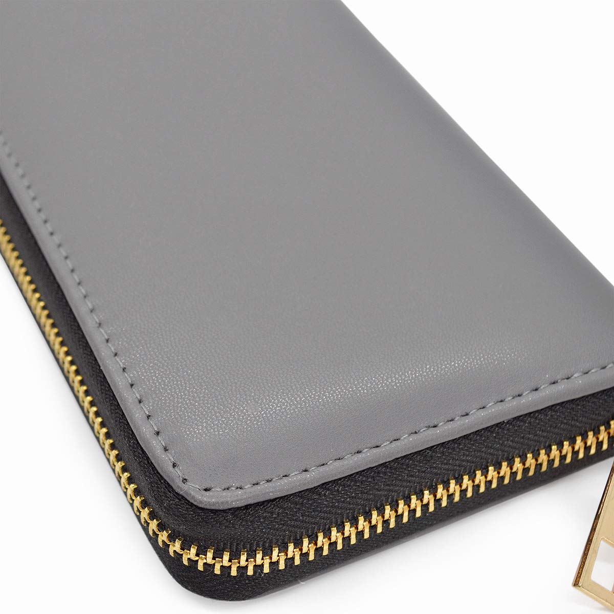 Premium Smooth Vegan Leather Zip Around Wallet for Women & Men - Slim RFID Blocking Bifold Wallet for Travel, Business & Everyday Use