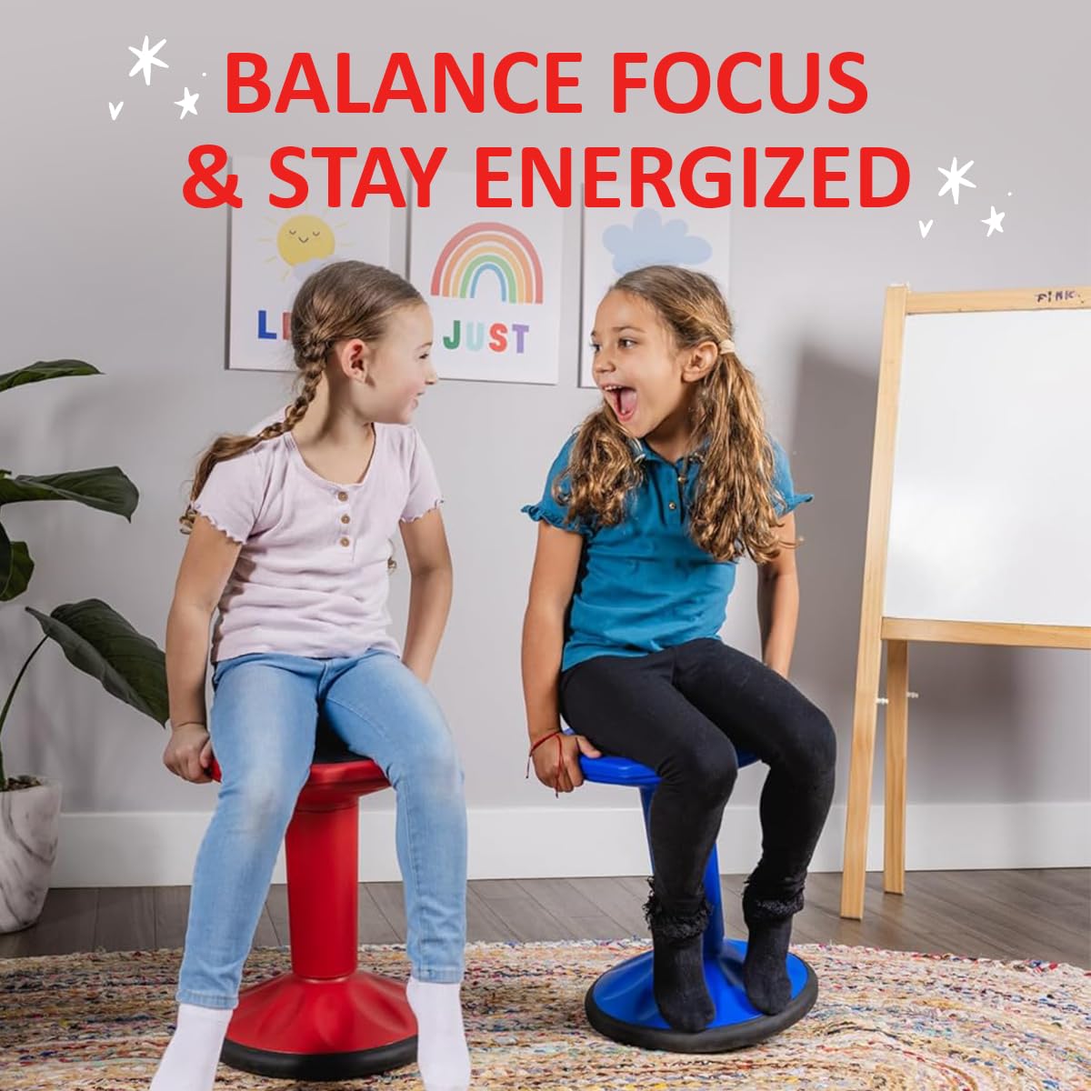 Adjustable Wobble Stool for Kids & Teens - Ergonomic Flexible Seating for Classroom & Homeschool - Height Adjustable 17