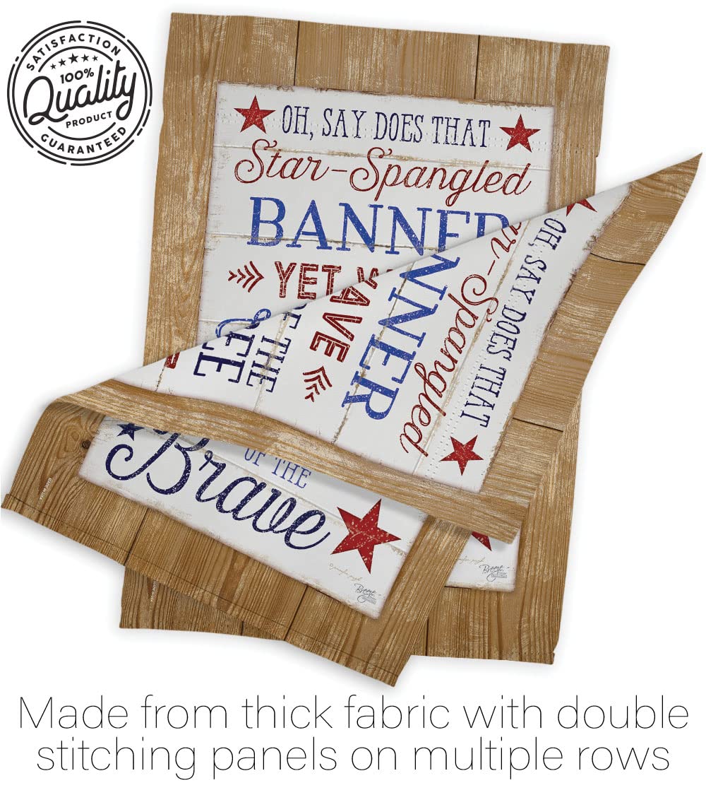 Patriotic Americana House Flag Set 28x40in w/Flagpole for Outdoor Decor