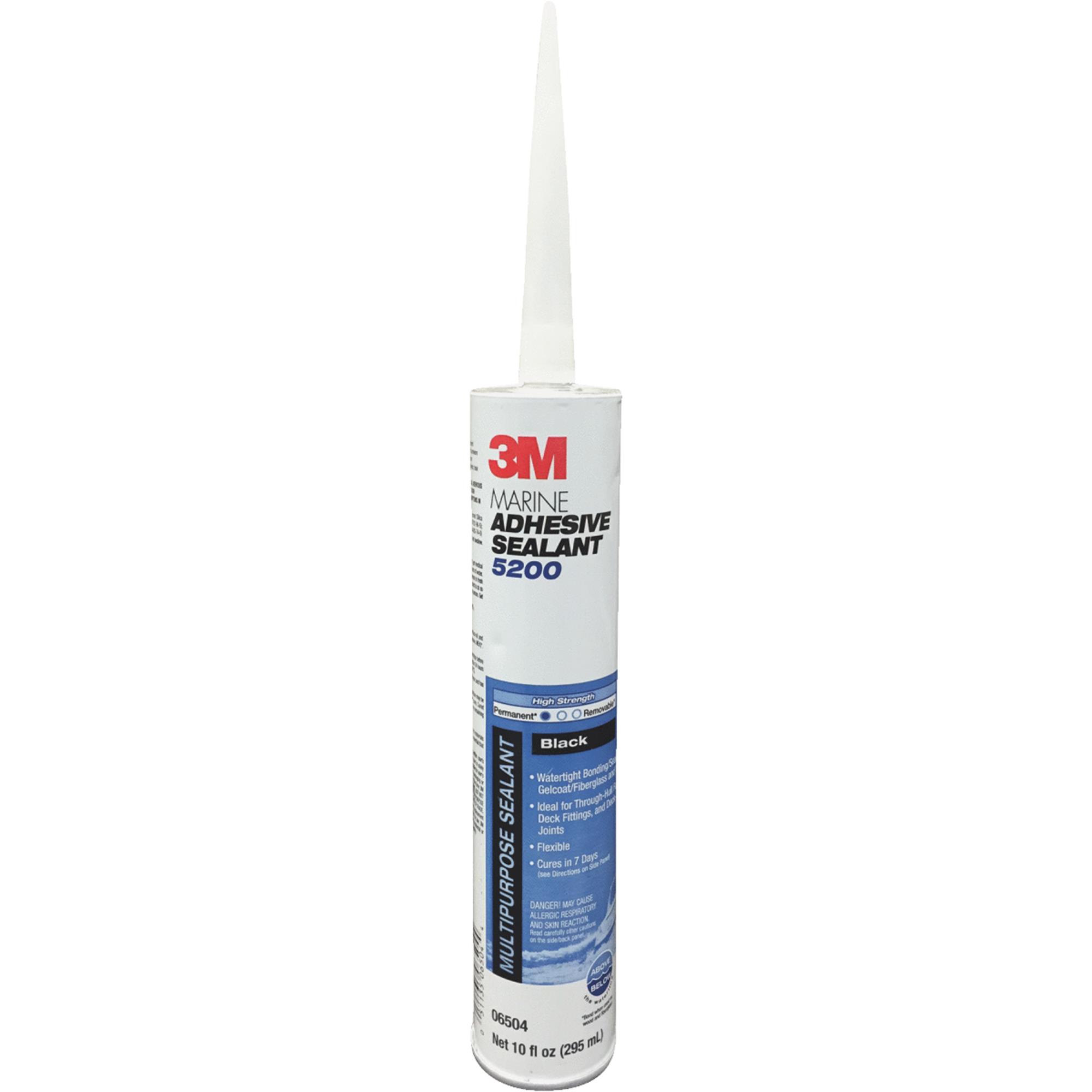 3M 5200 Marine Adhesive Sealant - 10 Oz Black Polyurethane Waterproof Boat Sealant for Marine, RV, and Outdoor Use