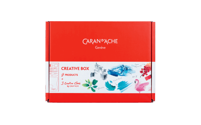 Caran d'Ache Creative Art Box Set with 12 Premium Drawing Tools - Perfect for Artists, Beginners & Sketching Enthusiasts | Includes Online Art Classes for Watercolor, Sketching & Calligraphy | Ideal for Home Studio, Classroom & Gift Giving