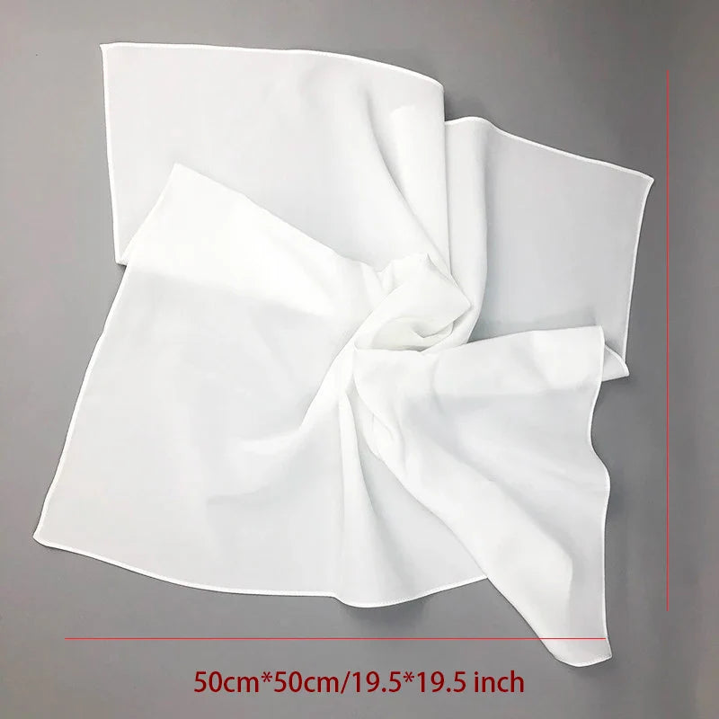 2020 New Women's Silk Scarf - Square Neck Shawl, White Solid Bandana, Hair Band & Kerchief for DIY Painting - Perfect for Fashion Accessories, Gift Giving & Artistic Projects