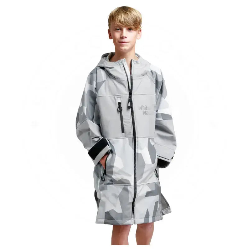 Kids Swimming Robe - Arctic Camo Unisex Soft Shell Pool Robe for Boys & Girls | Quick-Dry, Warm Cover-Up for Beach, Pool & Water Activities