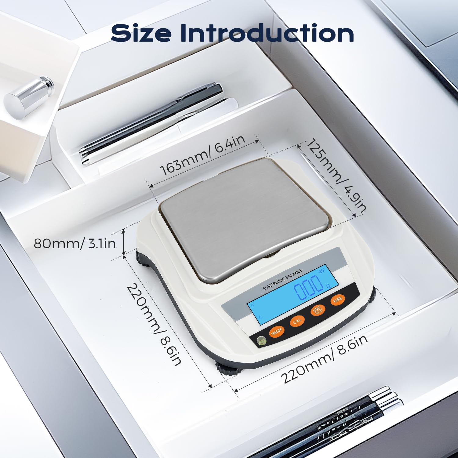 Bonvoisin 3000g x 0.01g Precision Electronic Lab Scale - Rechargeable Digital Analytical Balance for Laboratory, Jewelry, Food & Scientific Measurements | Perfect for Weighing Chemicals, Gold, Coffee & Small Items