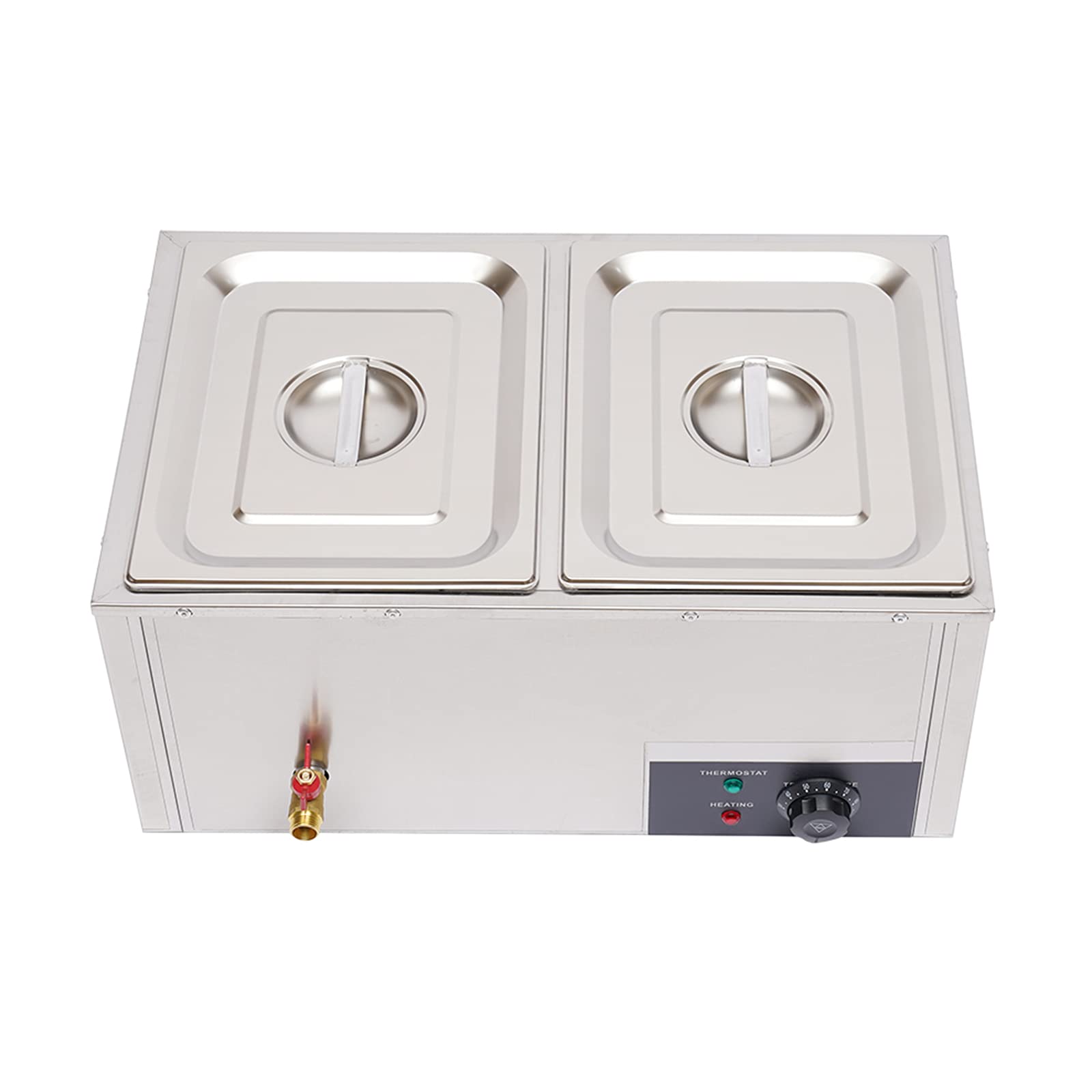 2-Pan Commercial Countertop Food Warmer - 110V 850W Electric Steam Table with 5.9