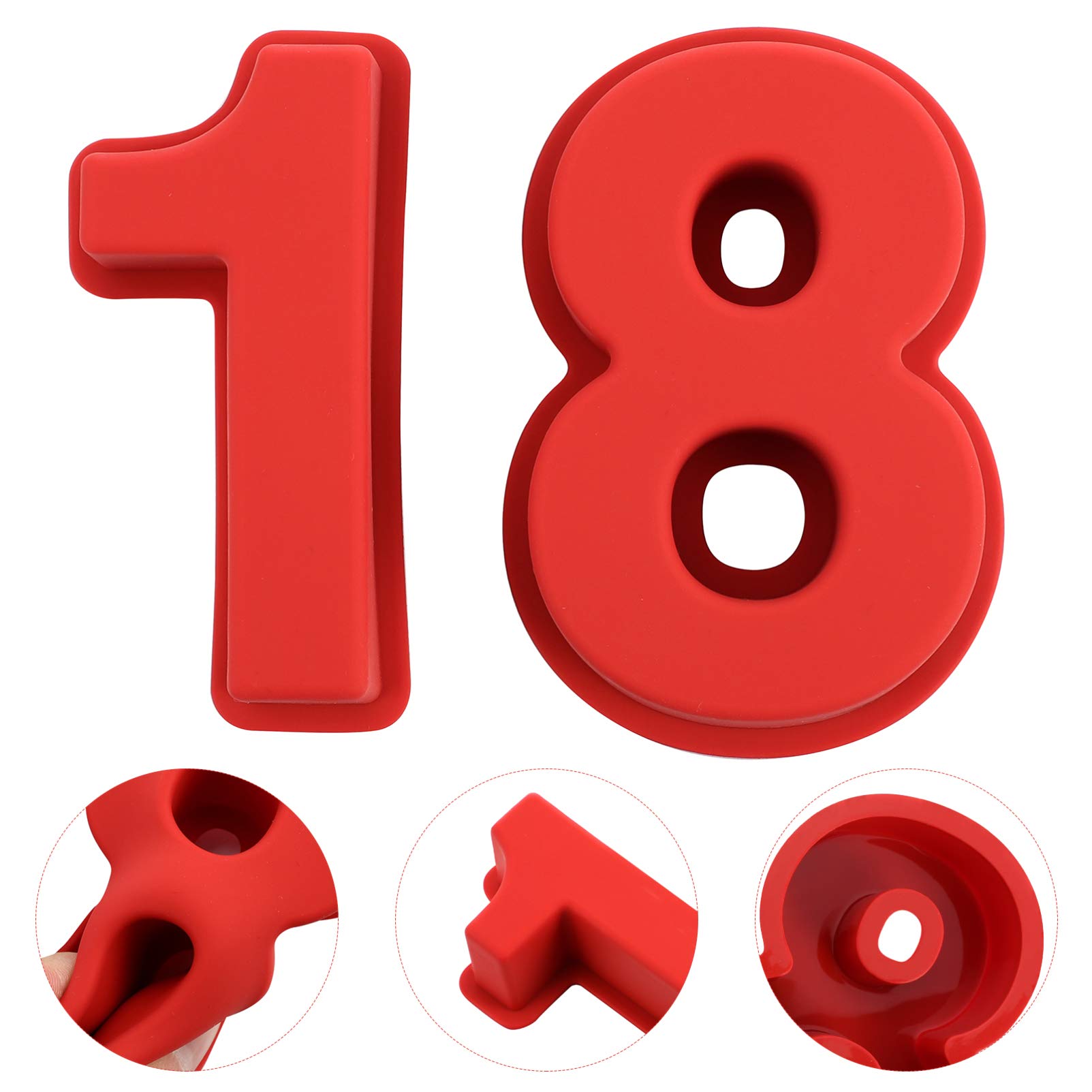 Hemoton 2-Piece Silicone Number Cake Mold Set - Reusable Baking Pans for Birthday, Anniversary, and Special Occasion Cakes - Perfect for DIY Bakers and Home Chefs