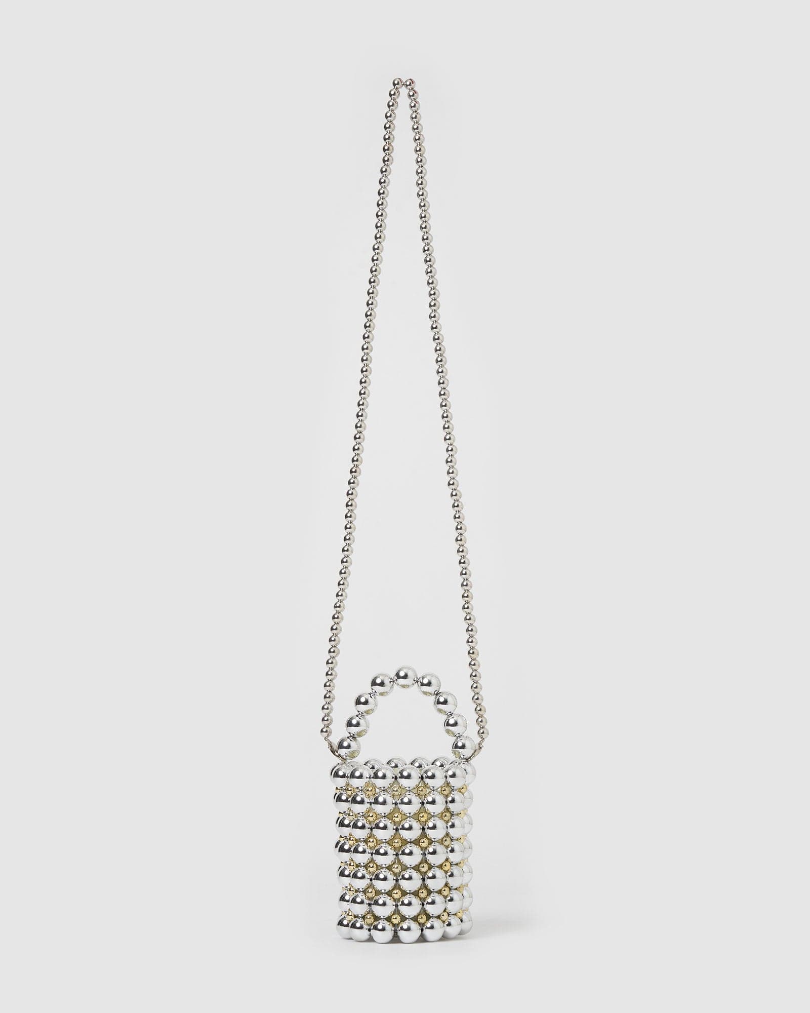 Izoa Besito Pearl Handbag for Women - Elegant Silver Clutch Purse with Pearl Accents - Perfect for Evening Parties, Weddings & Special Occasions